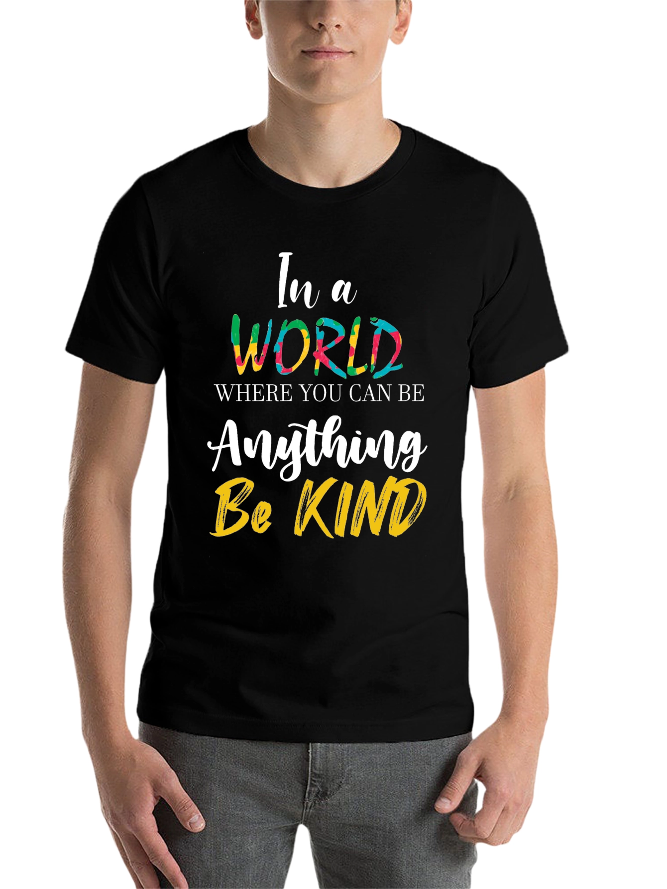 Black Be Kind T-Shirt - Inspirational Graphic Tee view 7