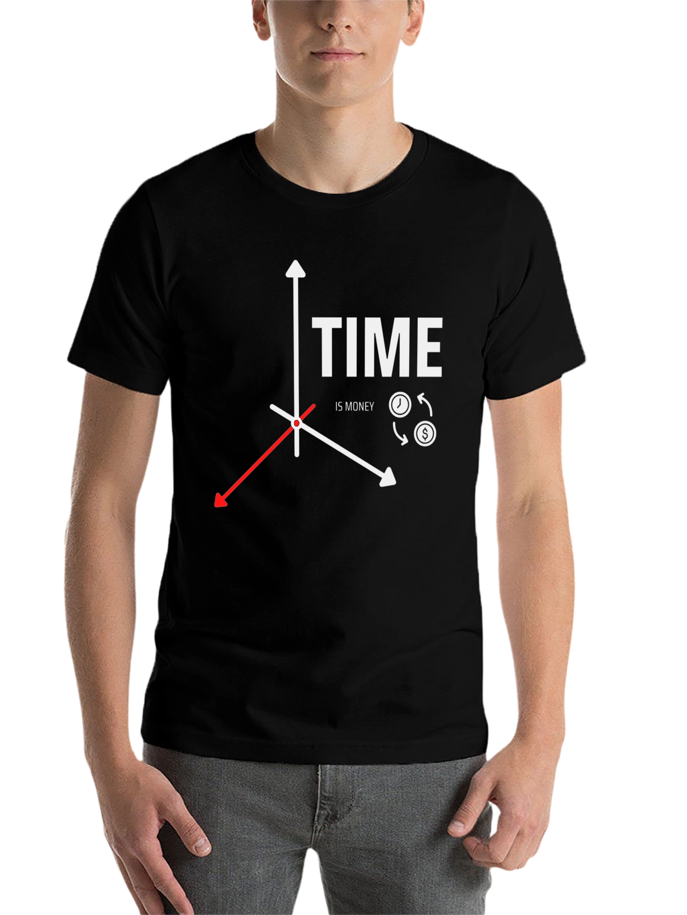 Black Time is Money Graphic Tee - Modern Menswear view 7