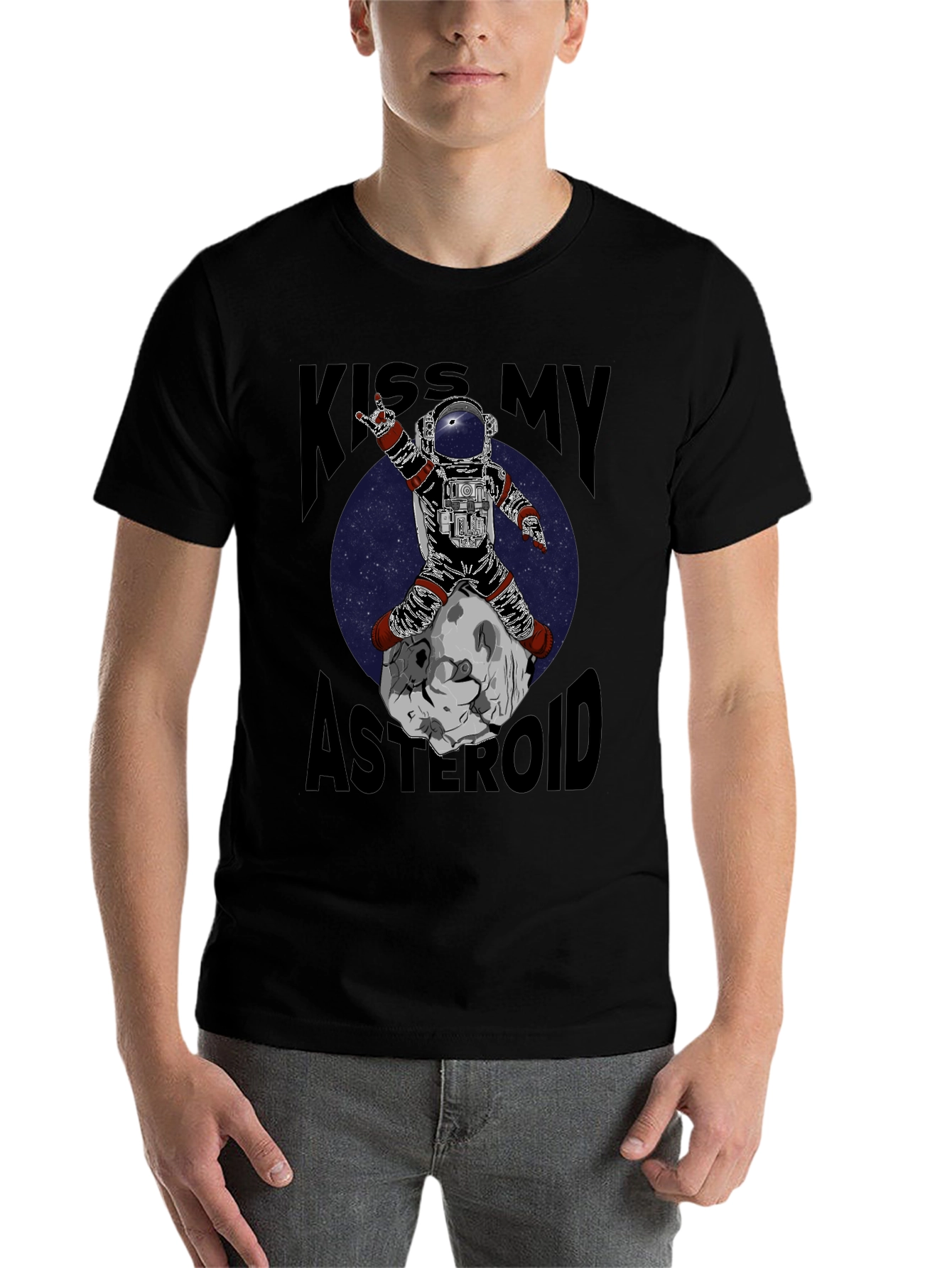 Black Kiss My Asteroid Graphic T-Shirt view 7
