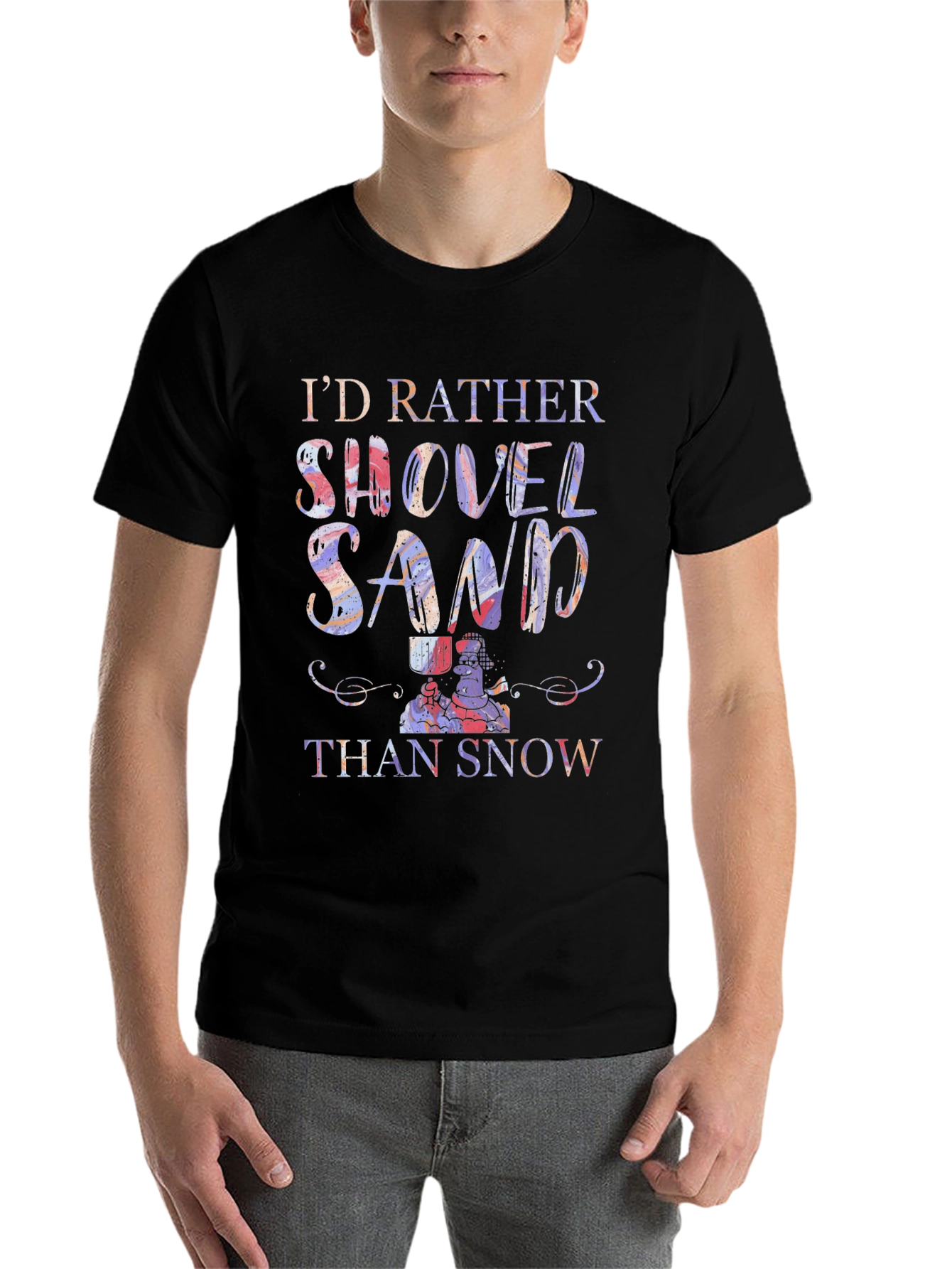 Black Shovel Sand Graphic T-Shirt view 7