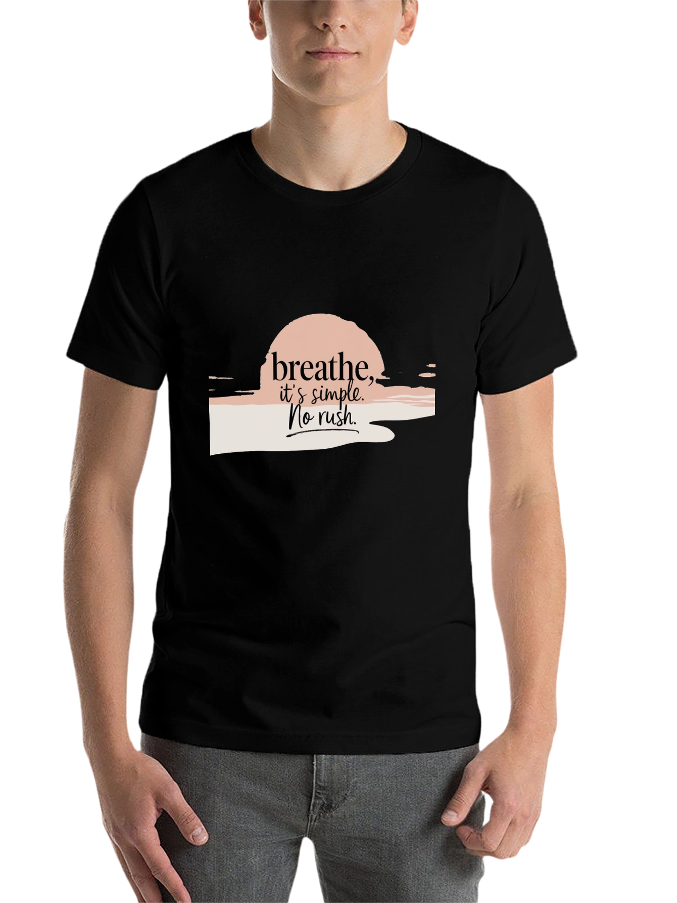 Black Breathe Simple Graphic Tee - Relaxed Fit view 7