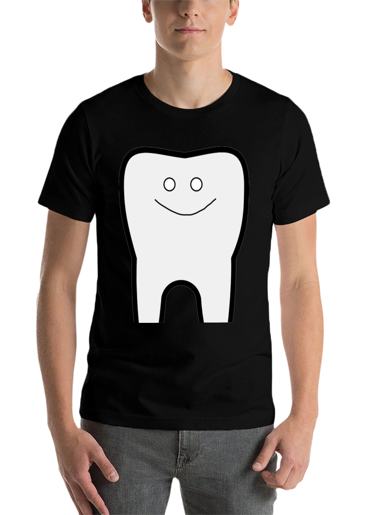 Black Funny Tooth Graphic Black T-Shirt view 7
