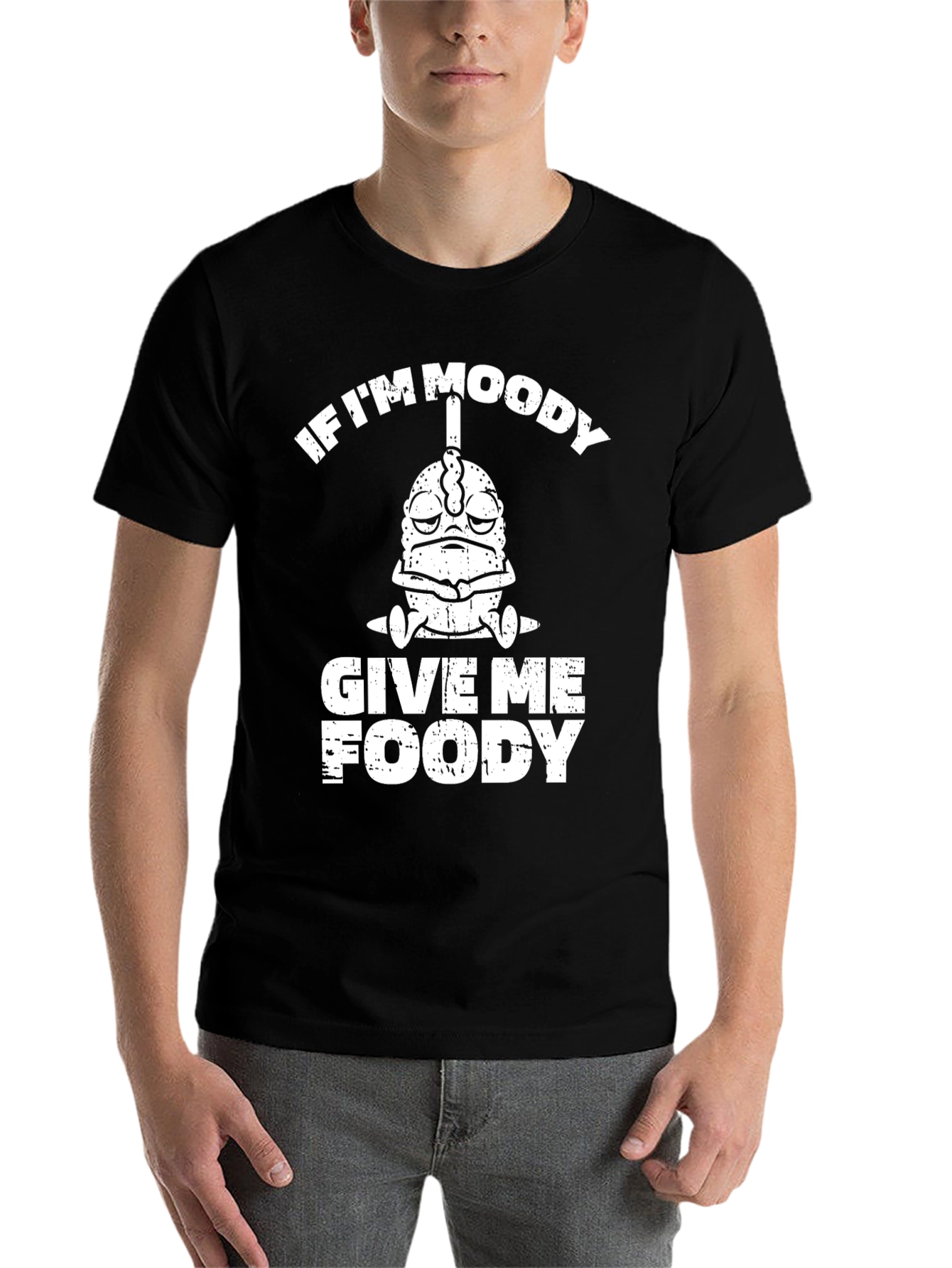 Black Moody Foody T-Shirt - Funny Graphic Tee view 7