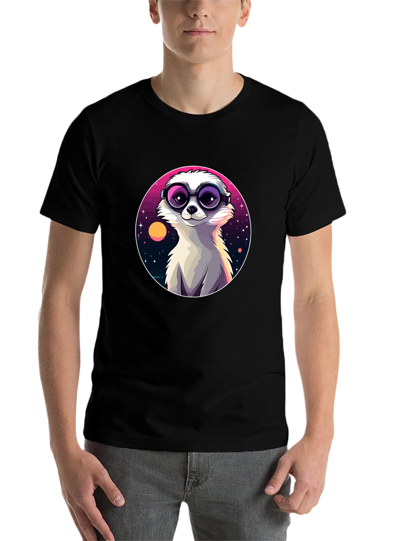 Cool Meerkat Tee - Retro Space Design - 7