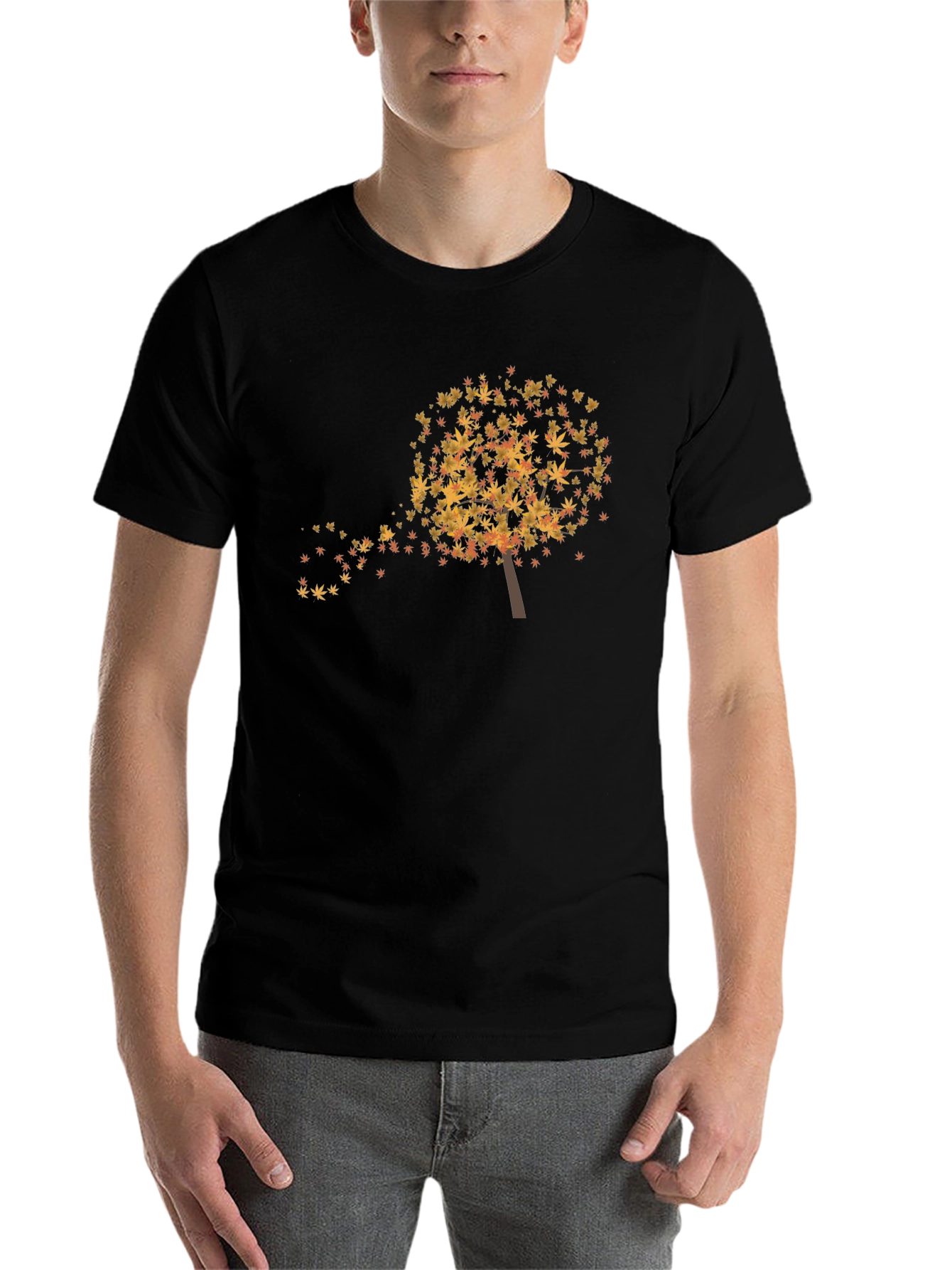 Black Fall Leaves Tree Graphic T-Shirt - Soft & Stylish view 7