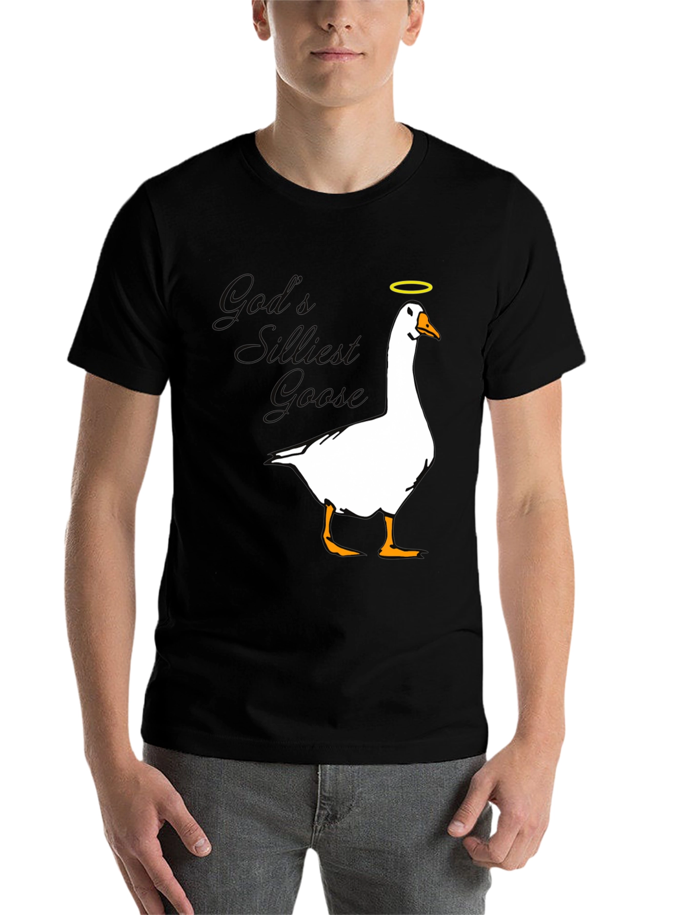 Black God's Silliest Goose T-Shirt - Black view 7
