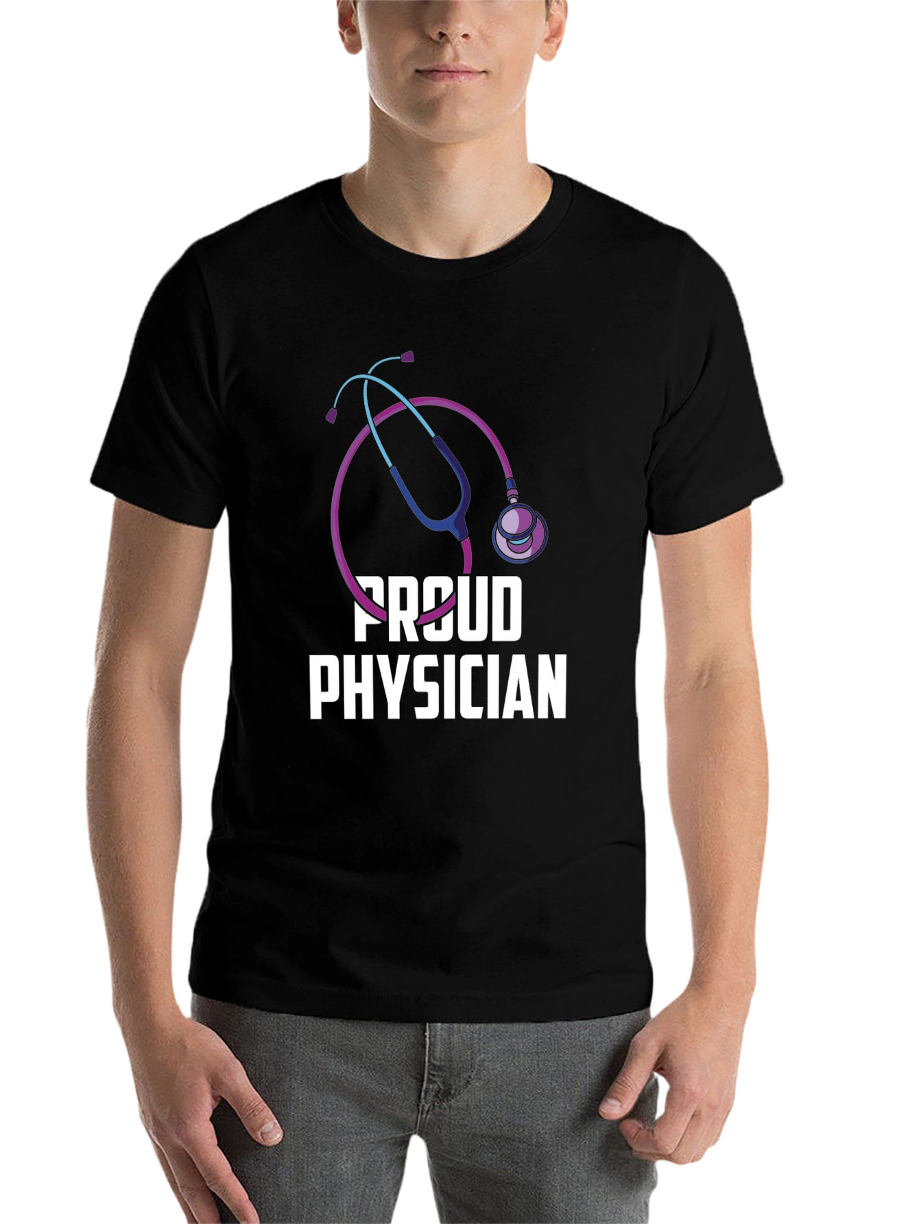 Black Proud Physician Black T-Shirt view 7
