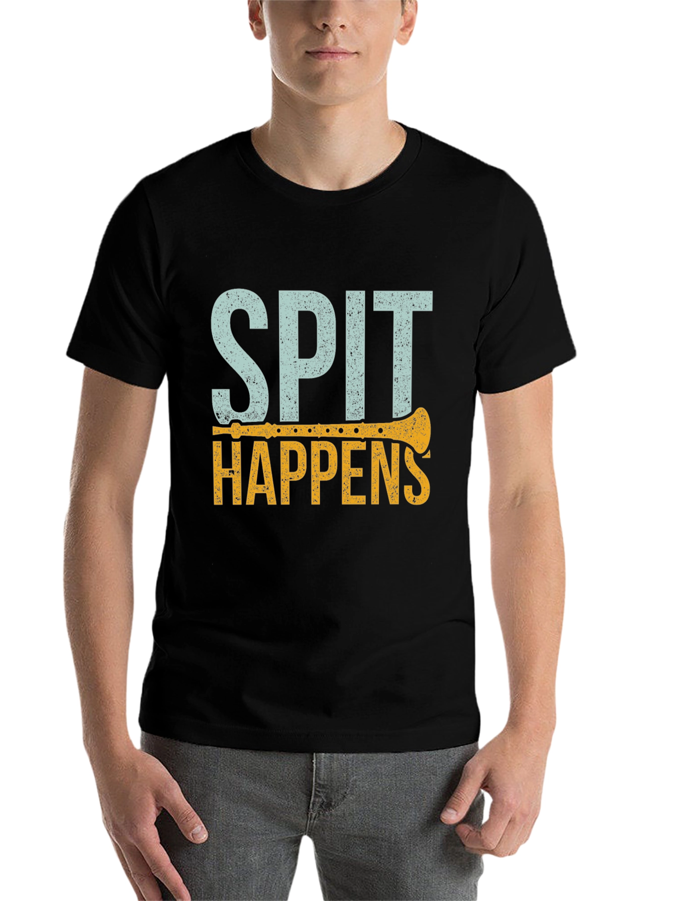 Black Spit Happens T-Shirt | Funny Music Lover Tee view 7