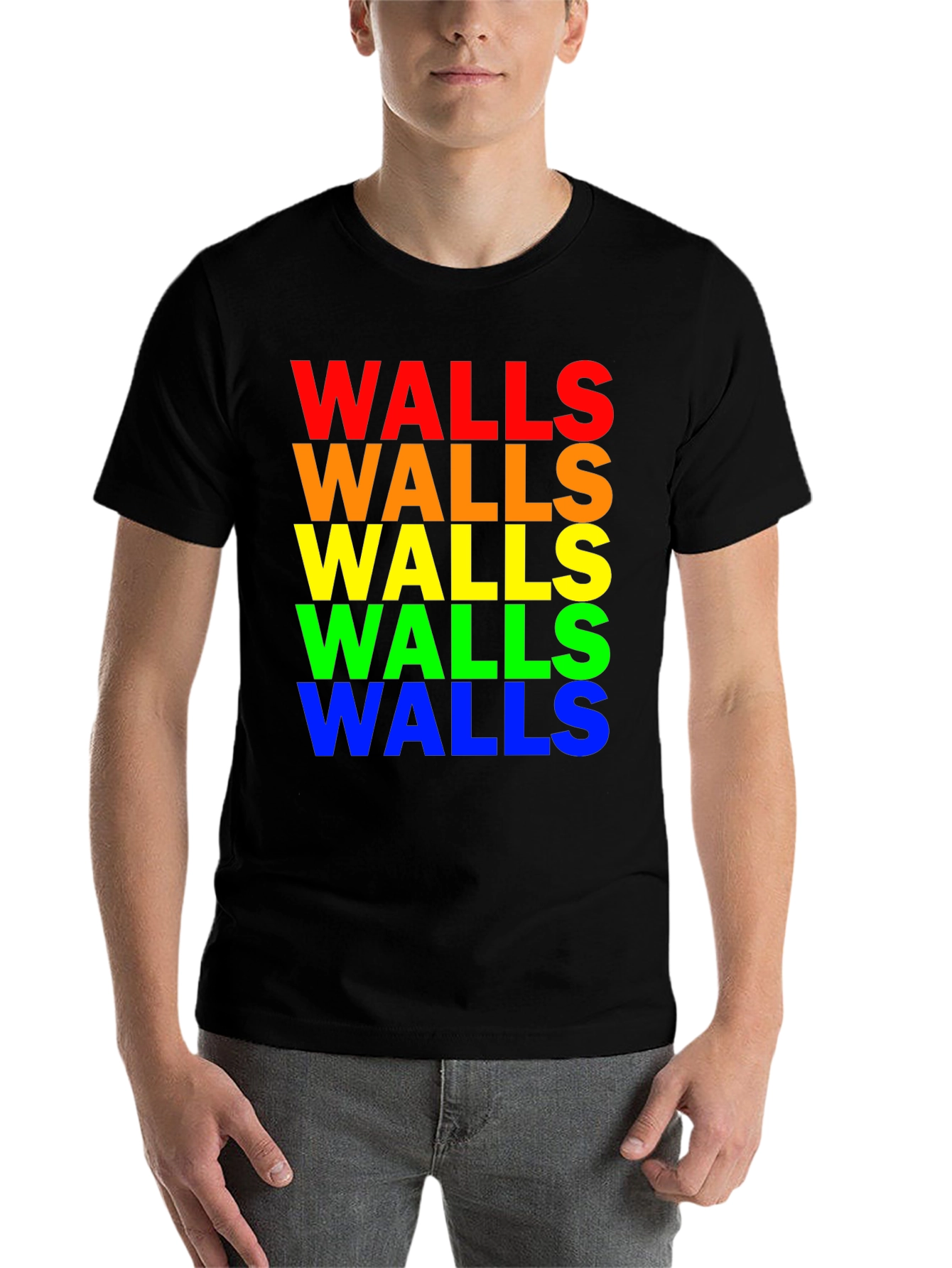 Black Rainbow "Walls" Graphic T-Shirt view 7