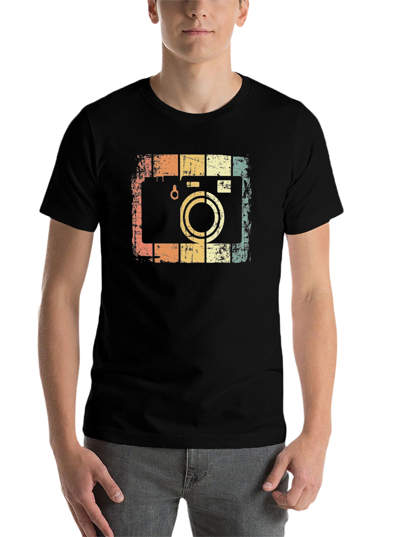Black Retro Camera Graphic T-Shirt - Vintage Style Tee view 7