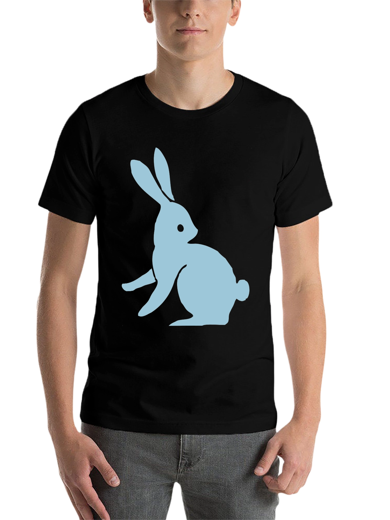 Black Bunny Graphic Tee - Soft Cotton Casual Wear view 7