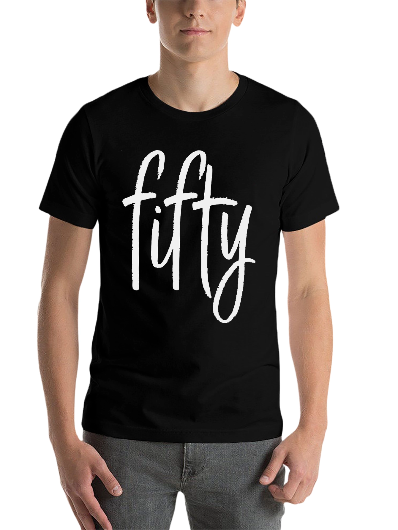 Black Fifty Graphic Tee - Birthday Gift Idea view 7
