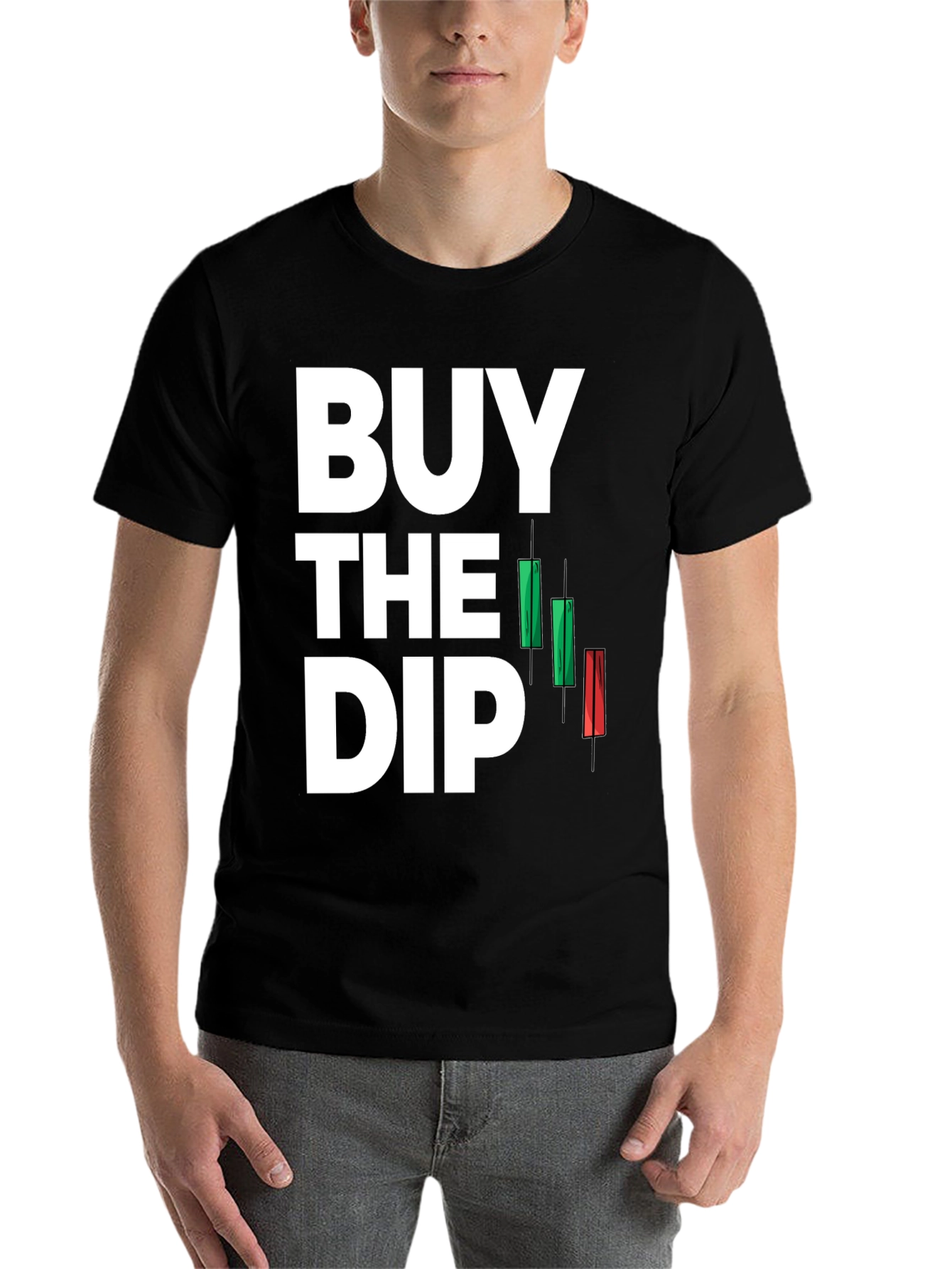 Black Buy the Dip T-Shirt - Stock Market Investor Tee view 7