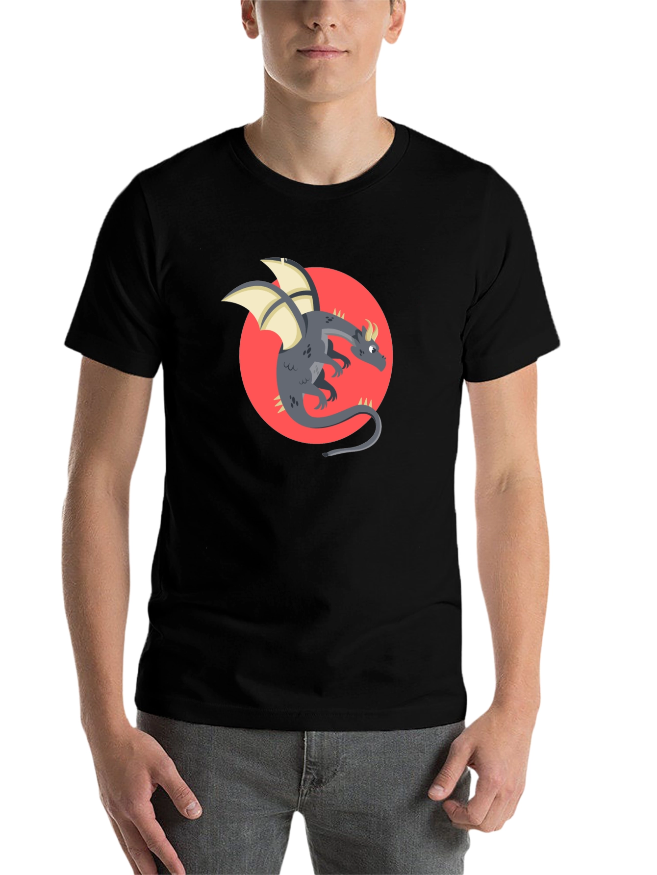 Black Dragon Graphic Black T-Shirt - Fantasy Style view 7