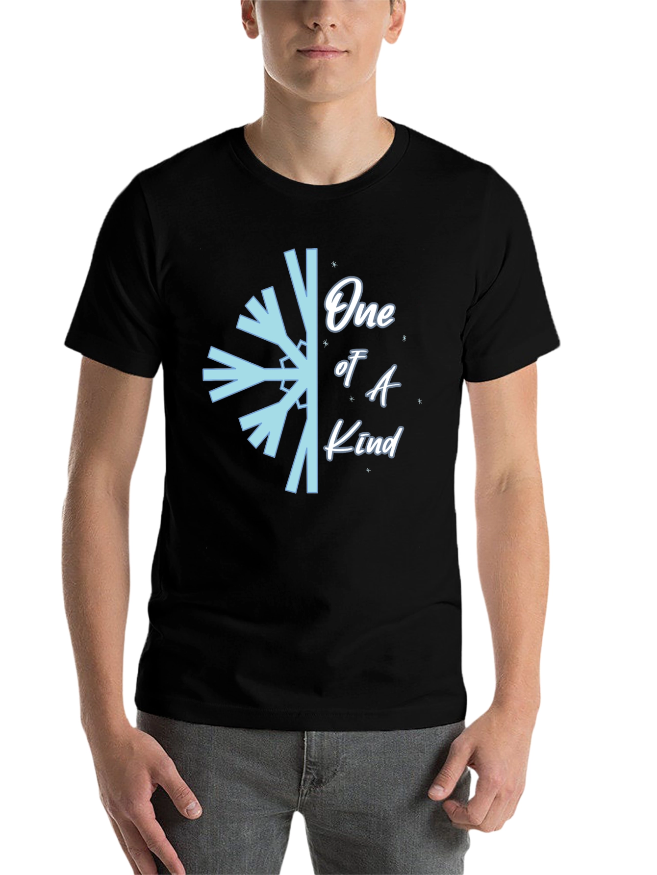 Black One of A Kind Snowflake Graphic Tee view 7