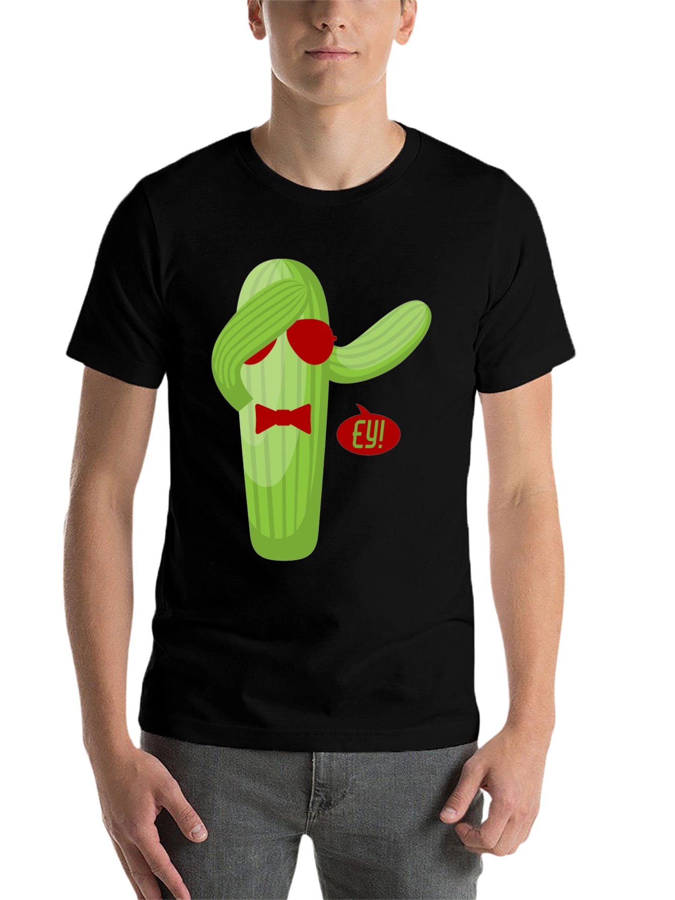 Black Dabbing Cactus T-Shirt - Funny Novelty Tee view 7
