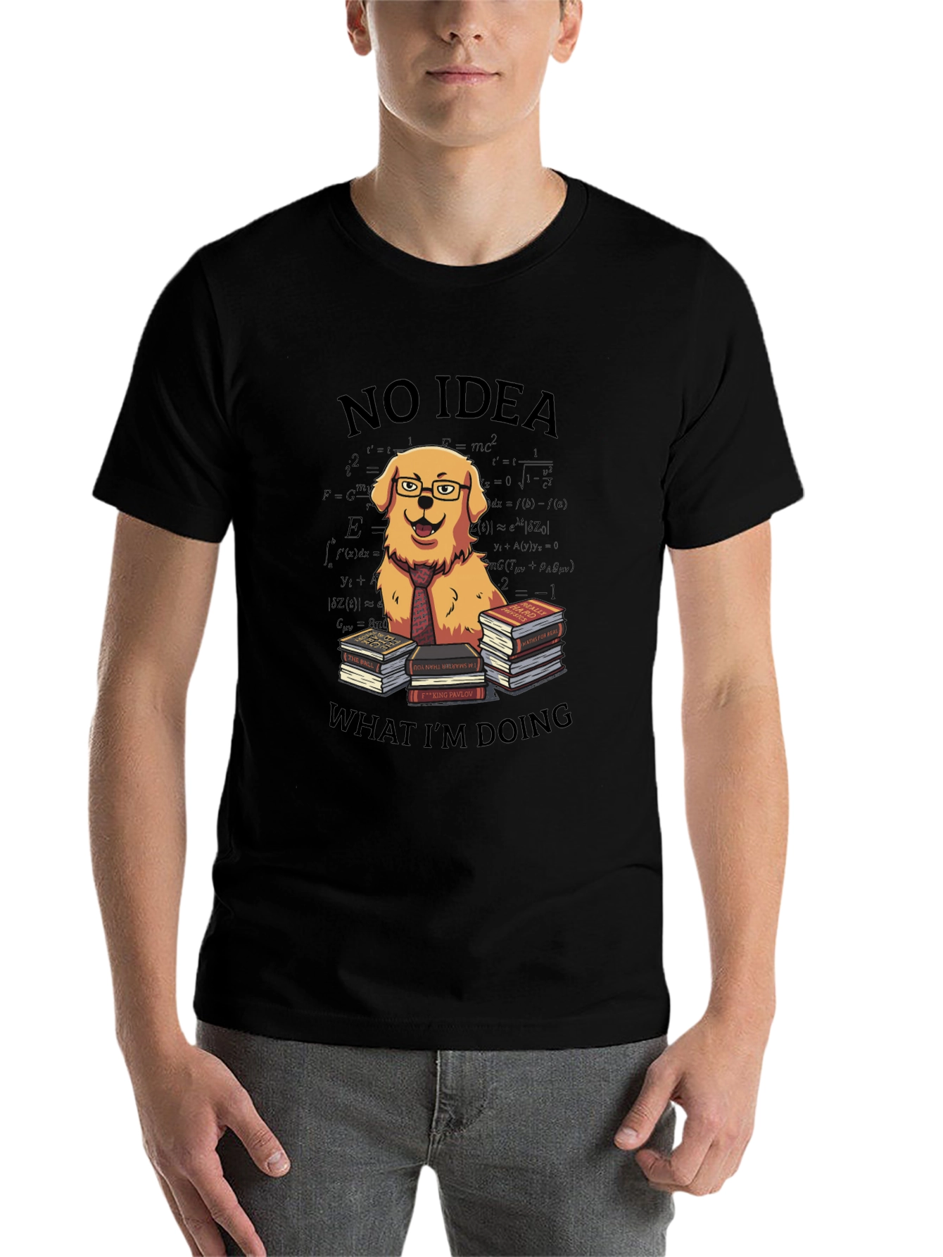 Black Funny Dog T-Shirt - No Idea What I'm Doing view 7