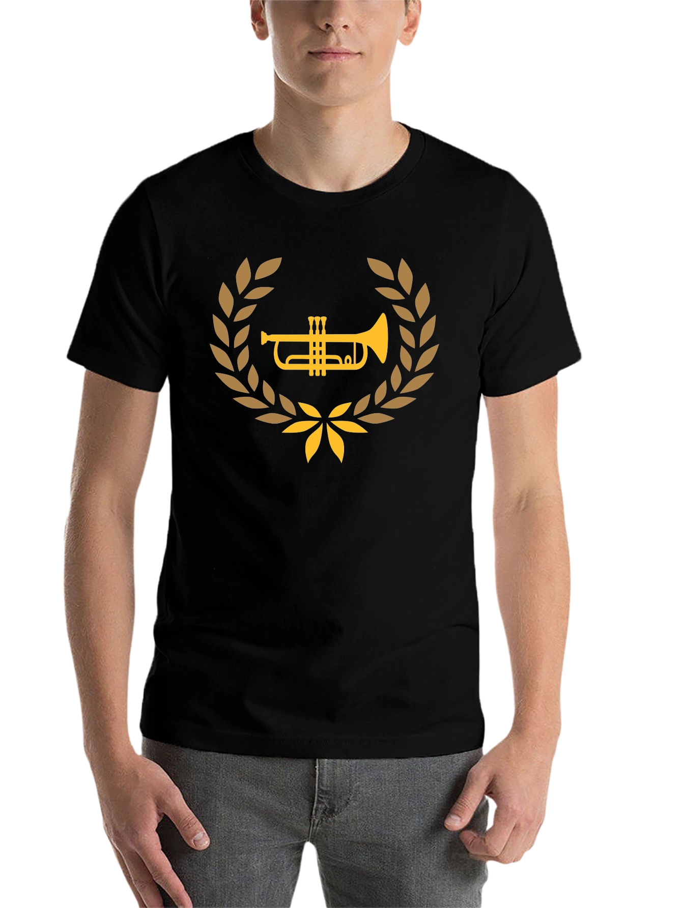 Black Trumpet Laurel Wreath Graphic Tee - Black view 7
