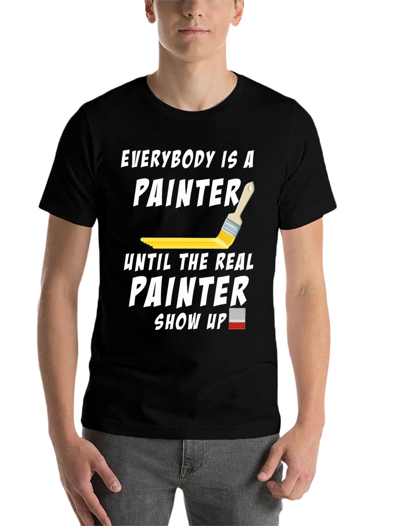 Black Everybody is a Painter T-Shirt view 7