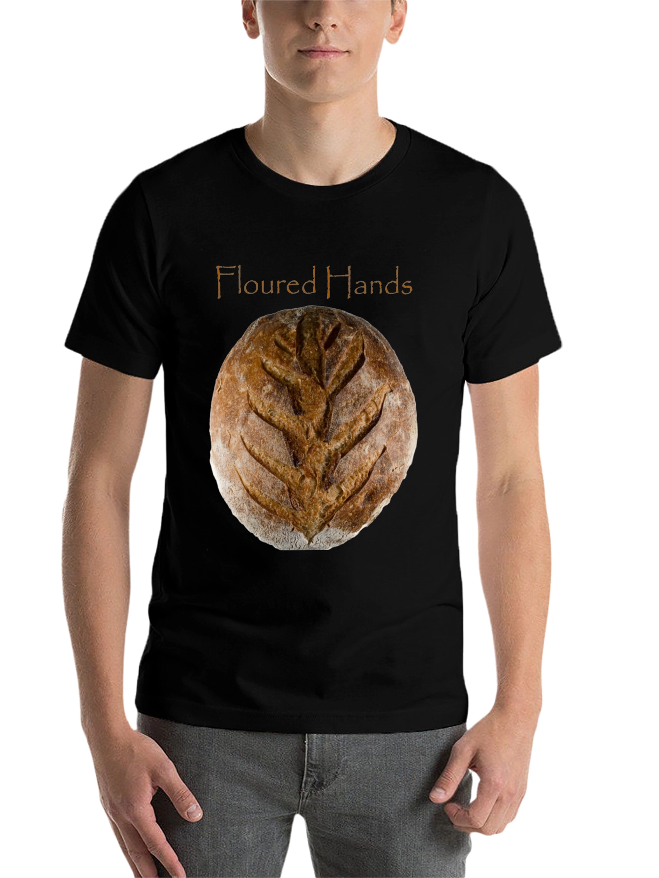 Black Floured Hands Bread T-Shirt view 7