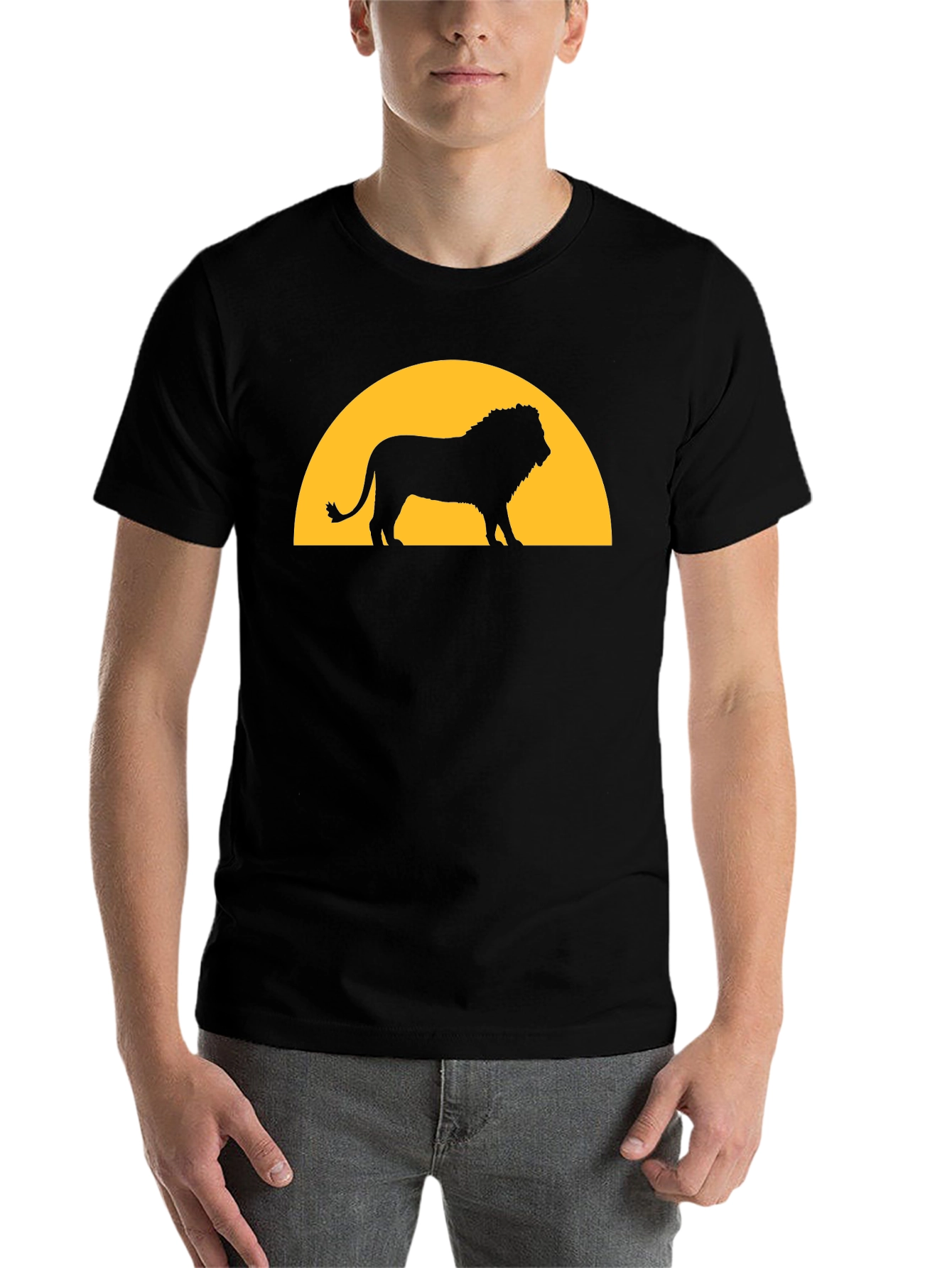 Black Lion Sunset Graphic Tee - Black T-Shirt view 7