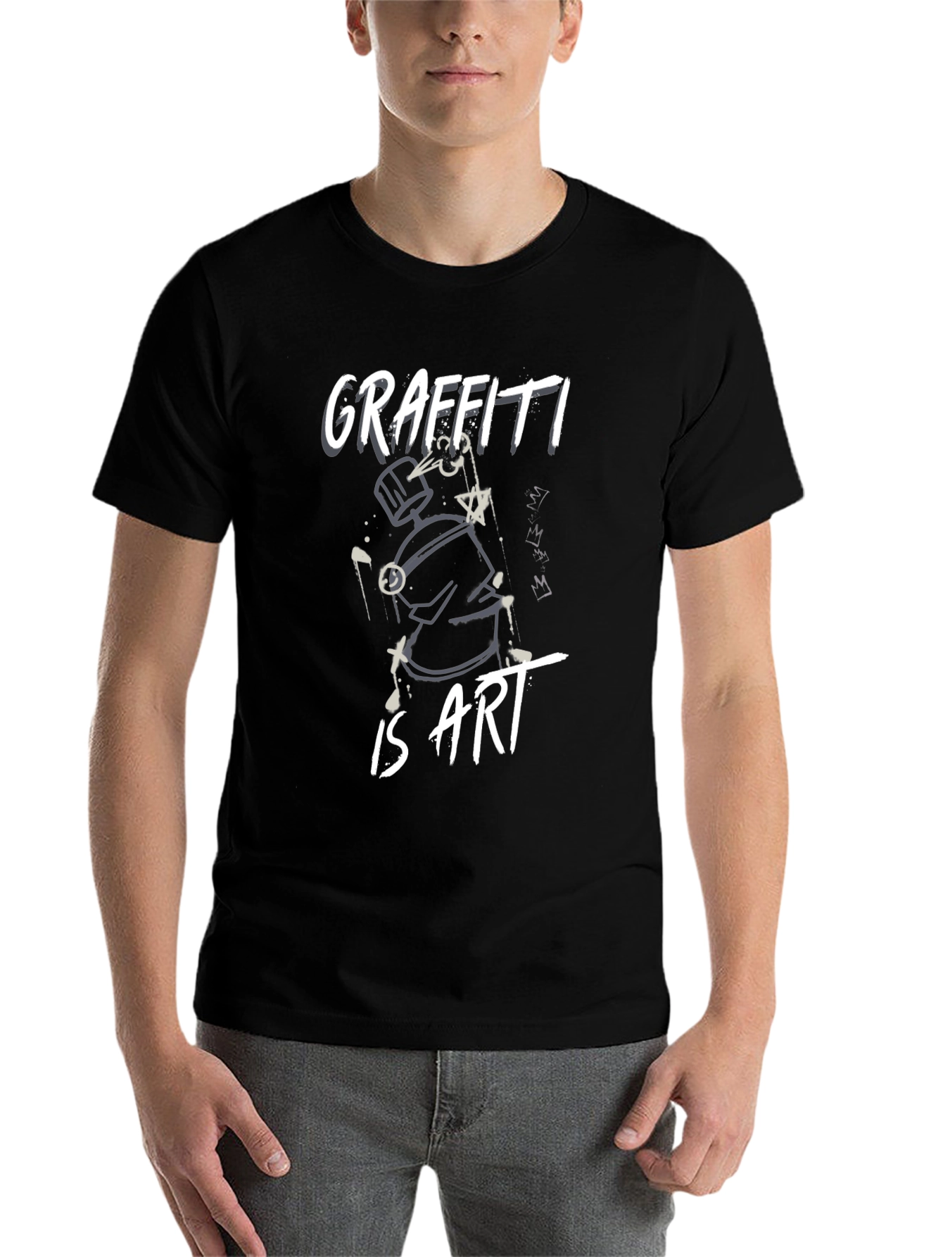 Black Graffiti Is Art Black T-Shirt view 7
