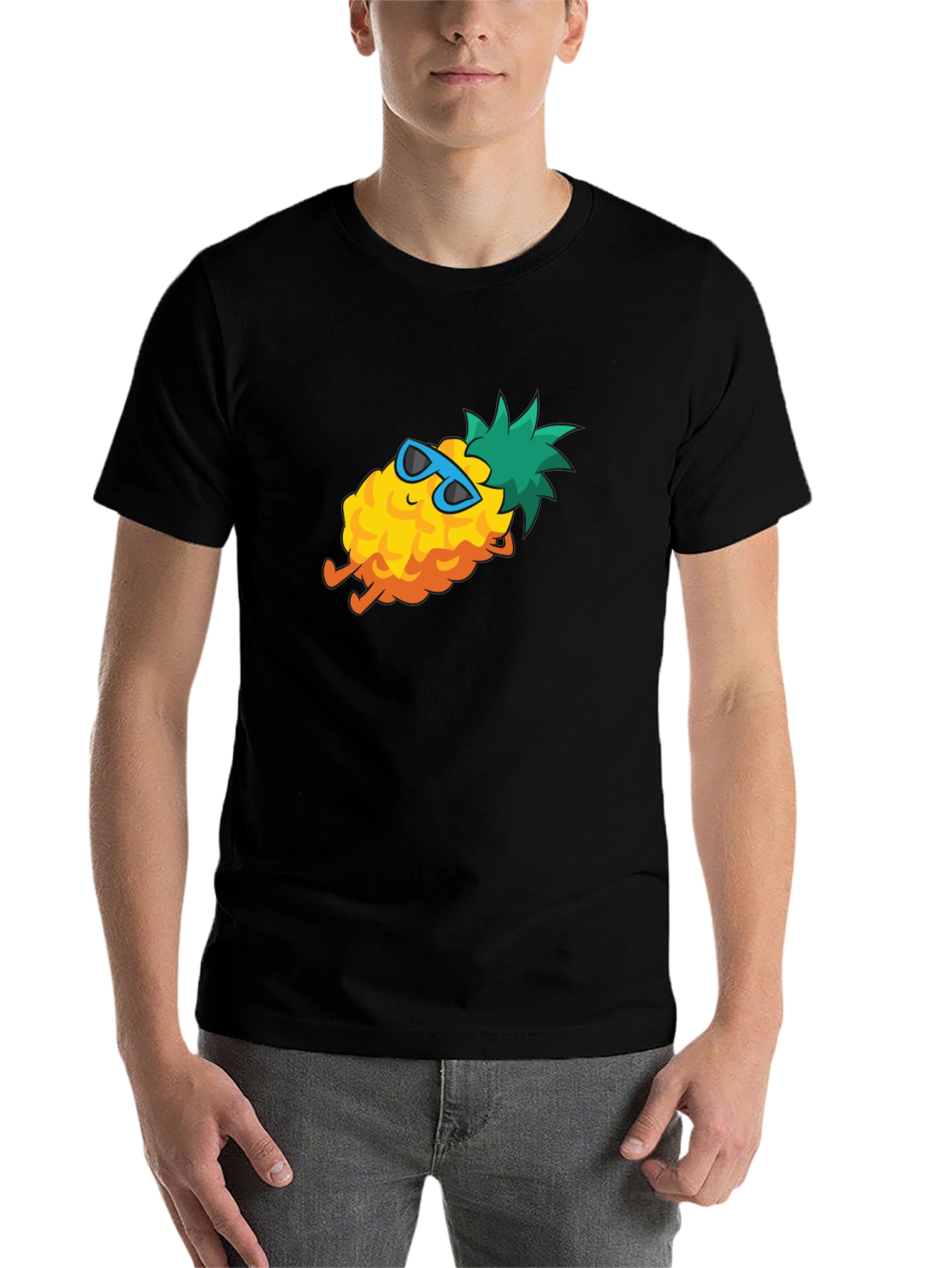 Black Cool Pineapple T-Shirt - Summer Vibes view 7