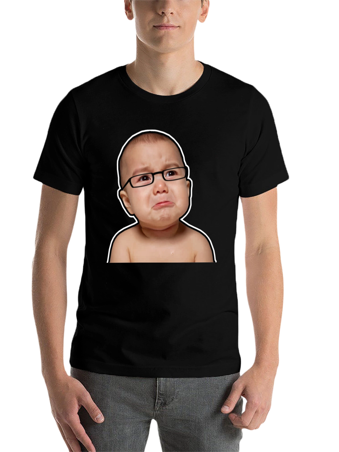 Black Crying Baby Graphic Tee view 7