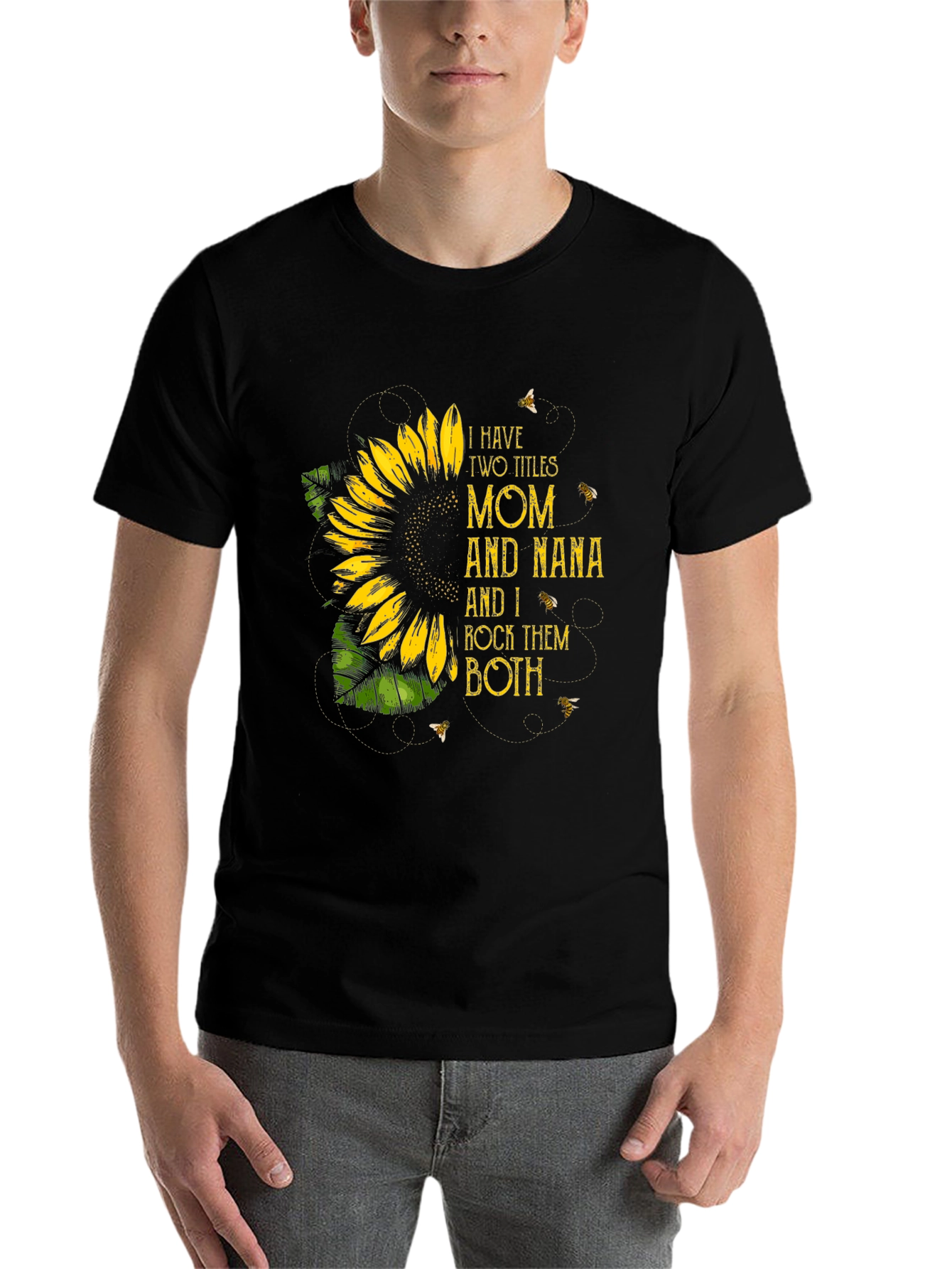 Black Mom and Nana Sunflower Graphic Tee view 7