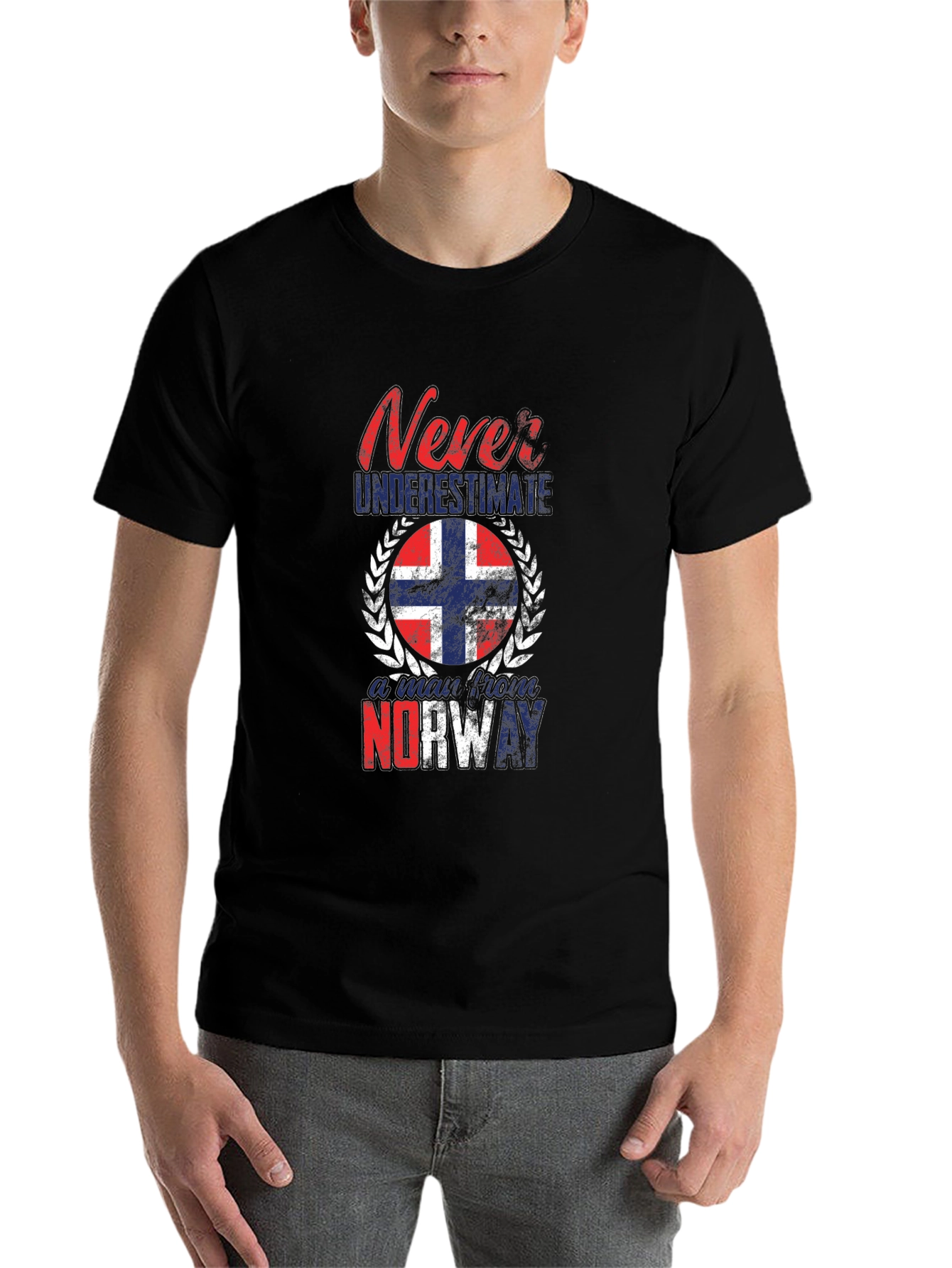 Black Never Underestimate Norway T-Shirt view 7