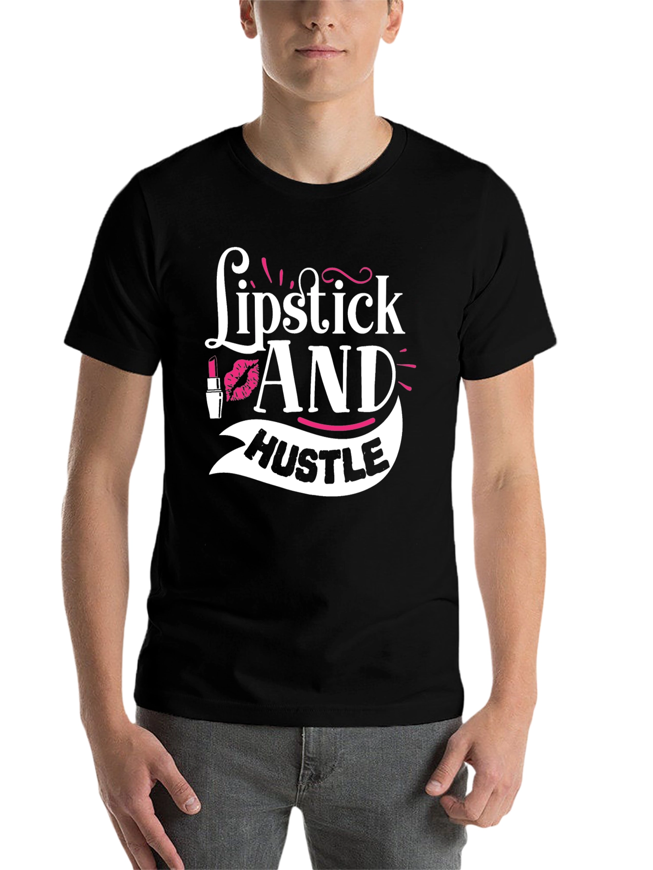 Black Lipstick and Hustle Graphic T-Shirt view 7