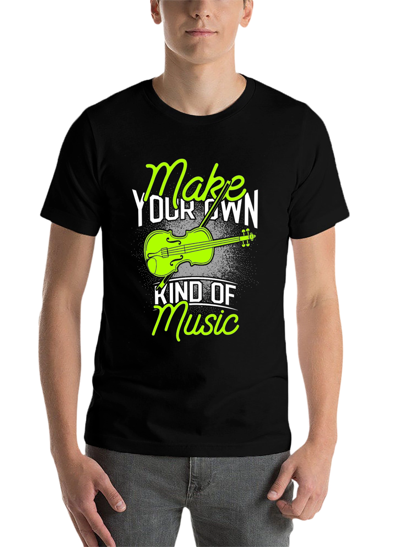 Black Make Your Own Kind of Music T-Shirt - Violin Graphic Tee view 7