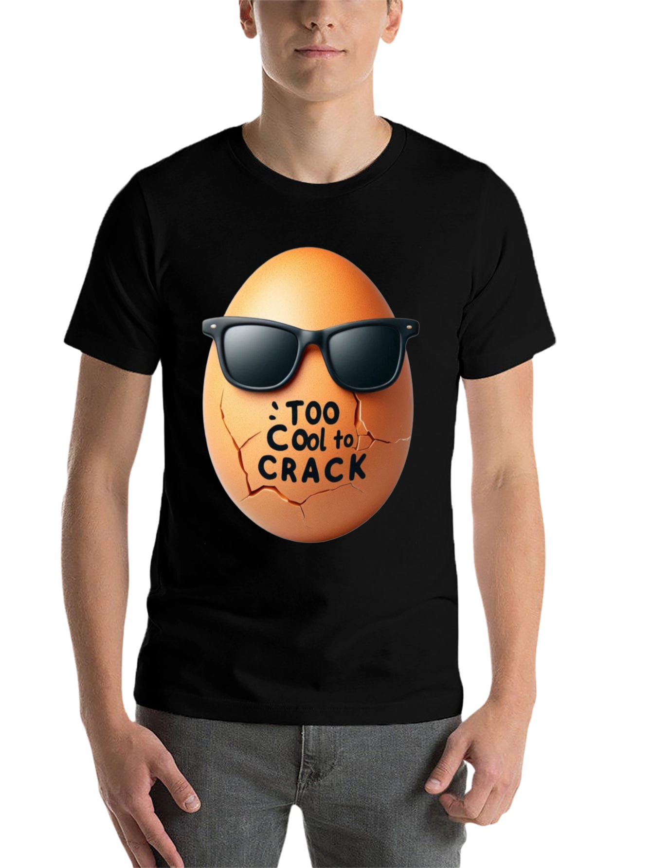 Black Cool Egg Graphic Tee - Too Cool to Crack view 7