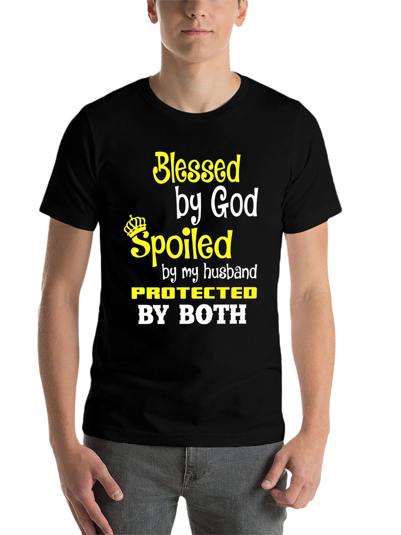Black Blessed Spoiled Protected T-Shirt view 7