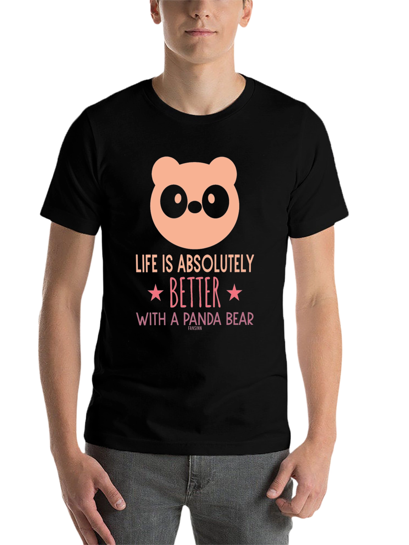 Black Panda Bear Graphic Tee - Life is Better view 7