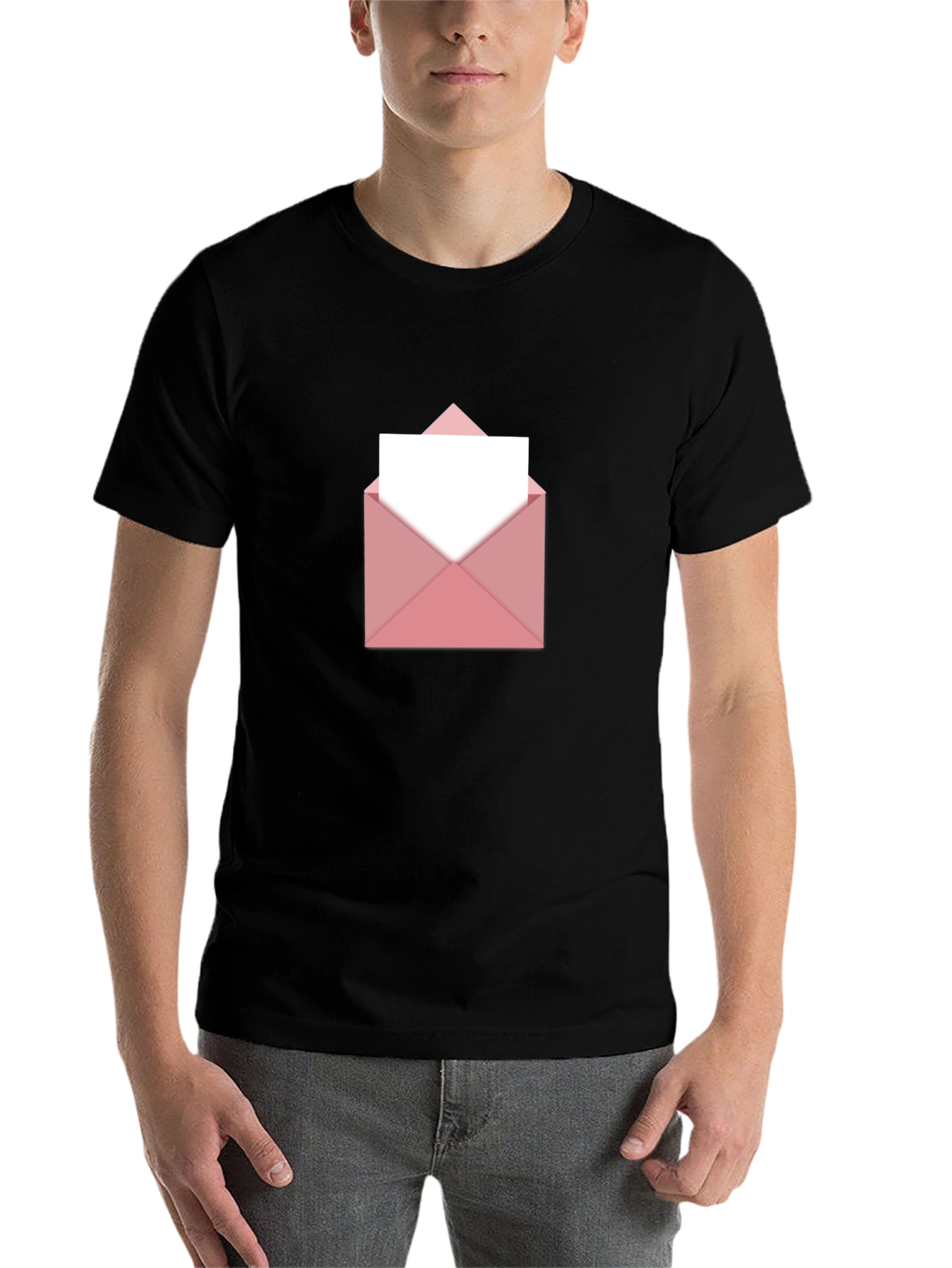 Black Pink Envelope Graphic T-Shirt - Trendy & Stylish view 7