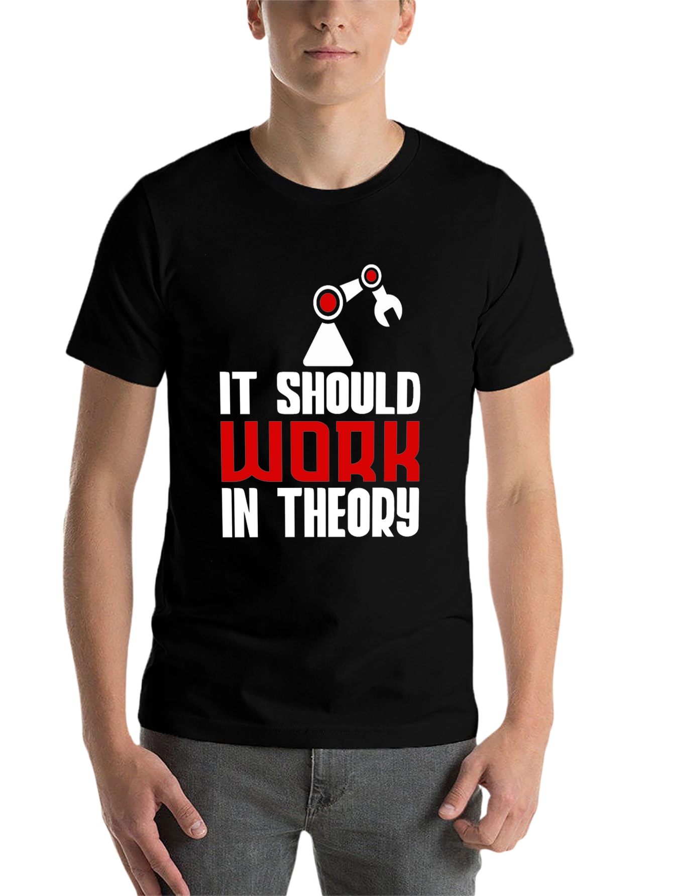 Black It Should Work In Theory Graphic Tee view 7