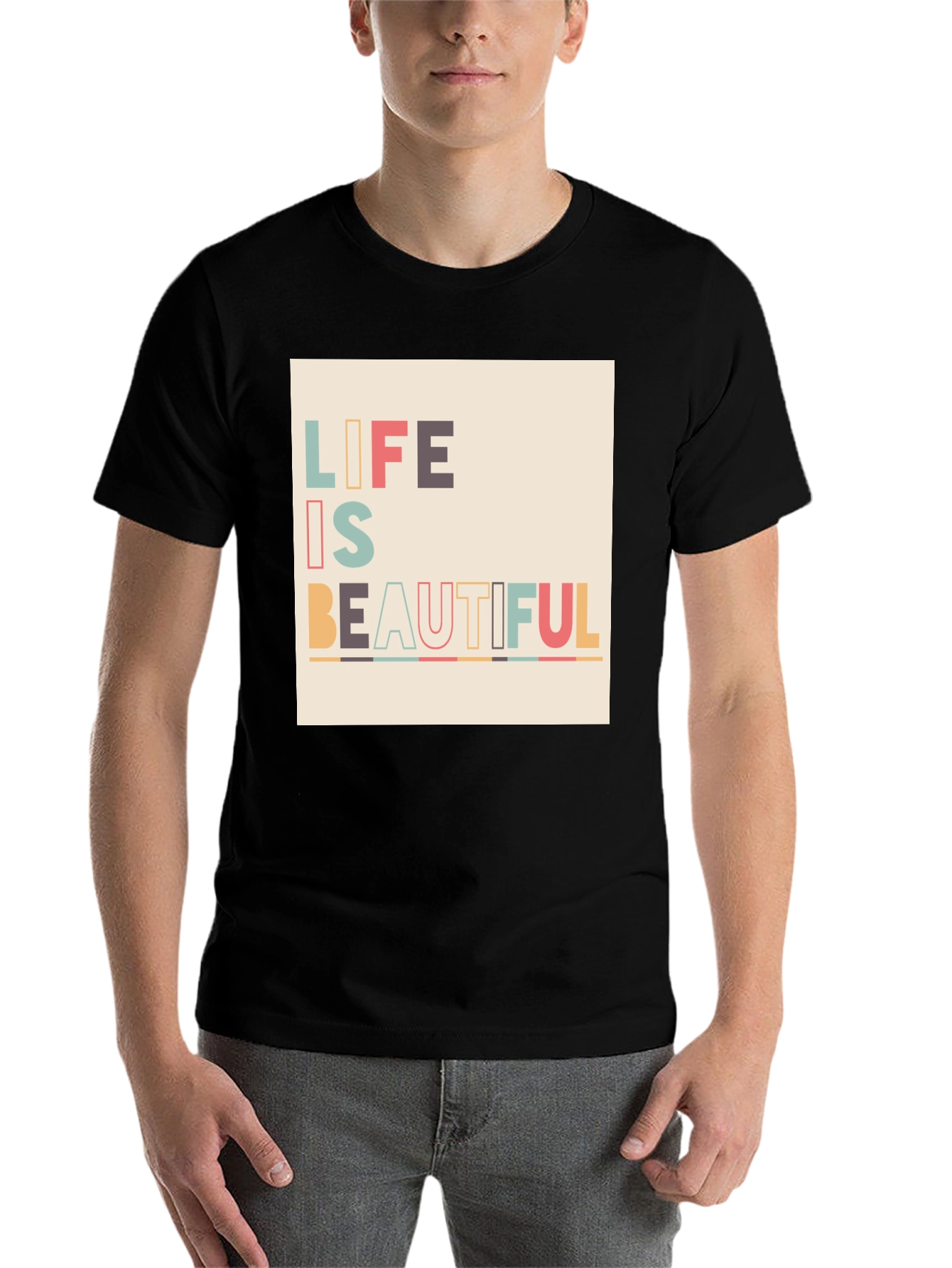 Black Life is Beautiful Graphic Tee - Black view 7