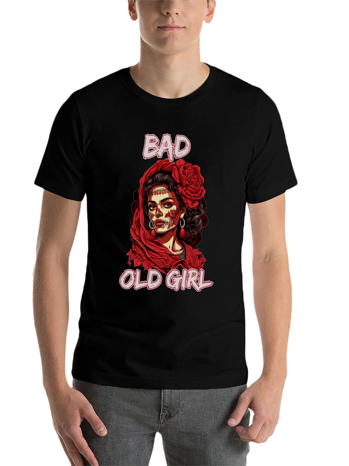 Black Bad Old Girl Graphic Tee view 7