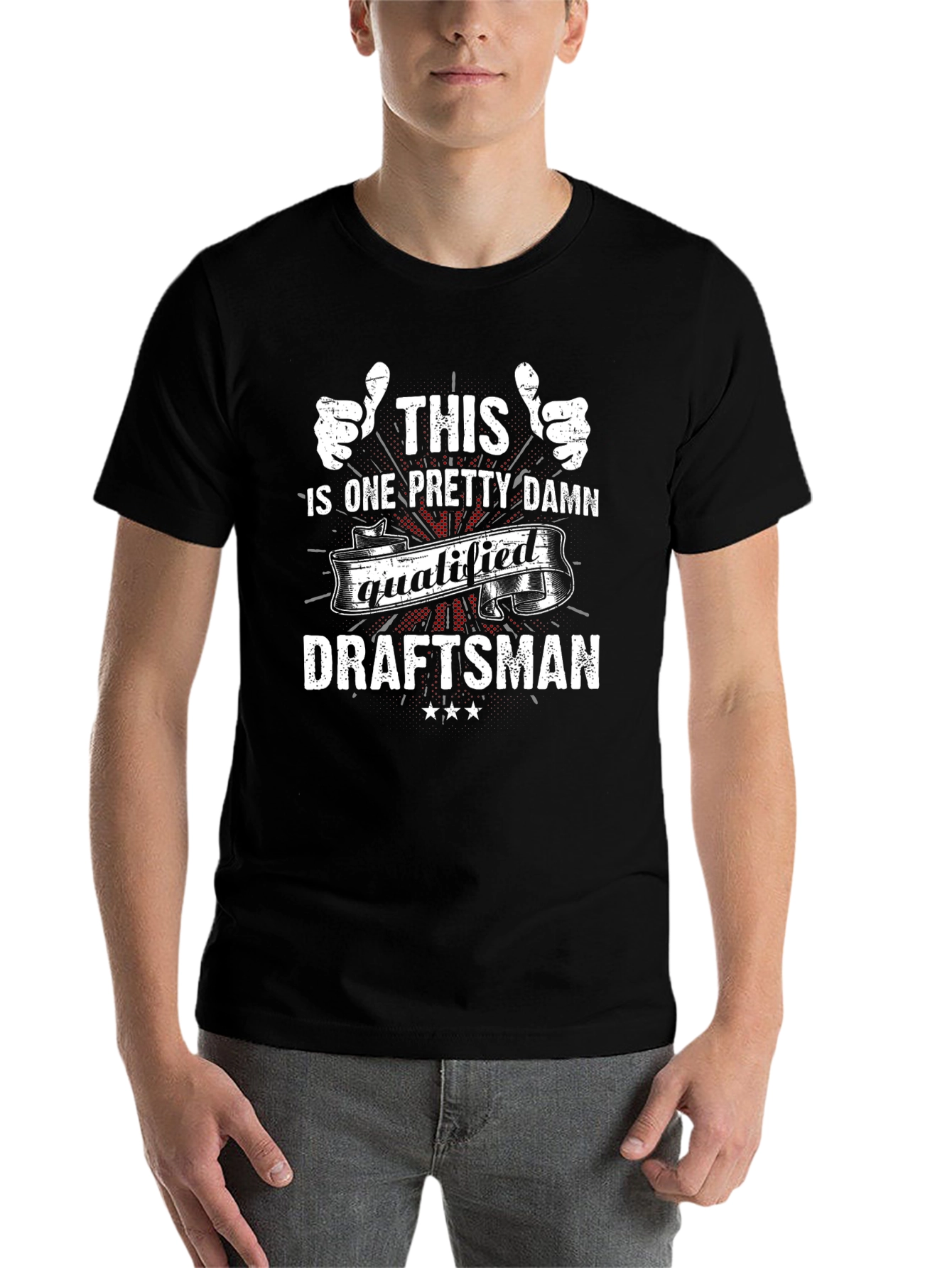 Black Qualified Draftsman Graphic T-Shirt view 7