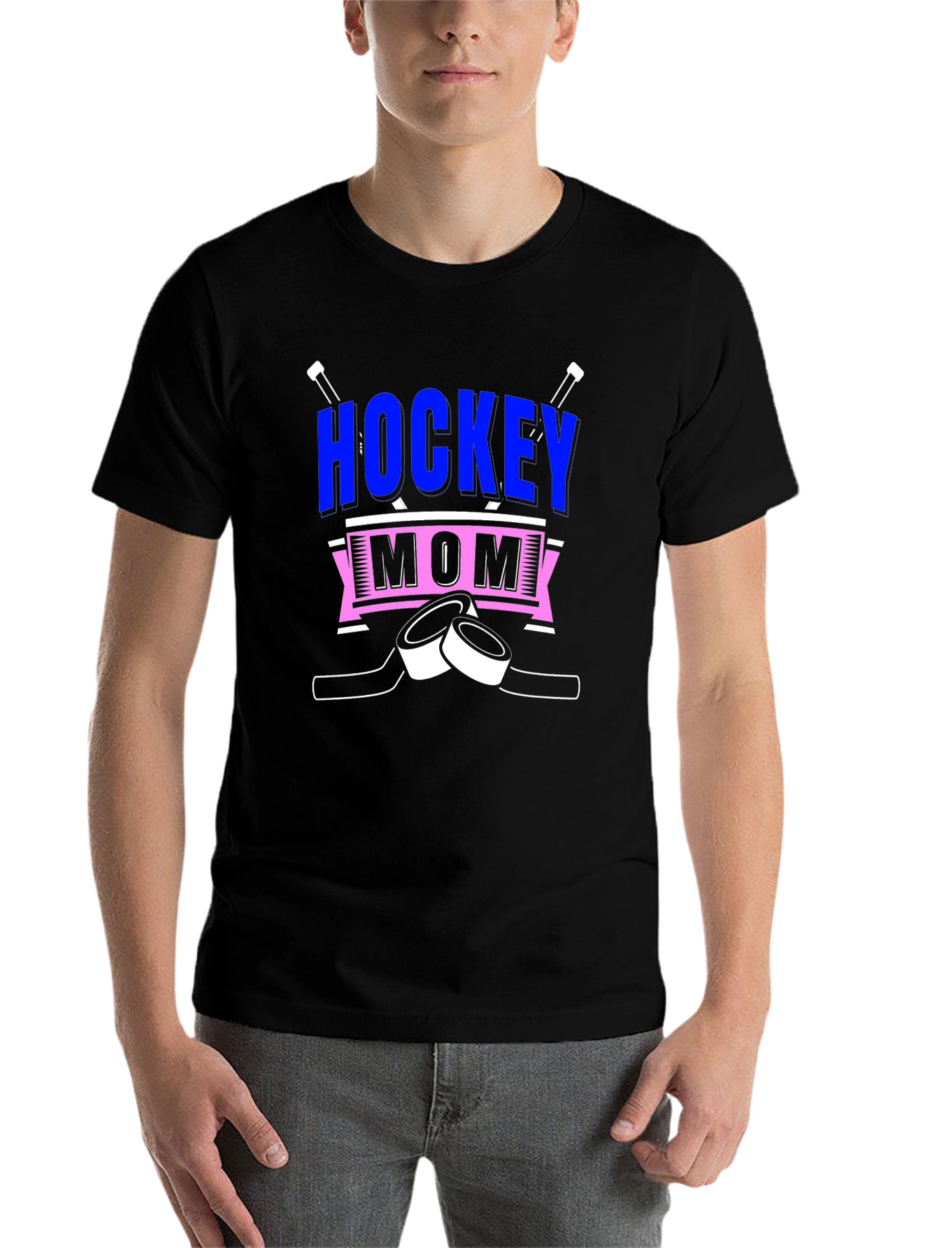 Black Hockey Mom Graphic Tee view 7