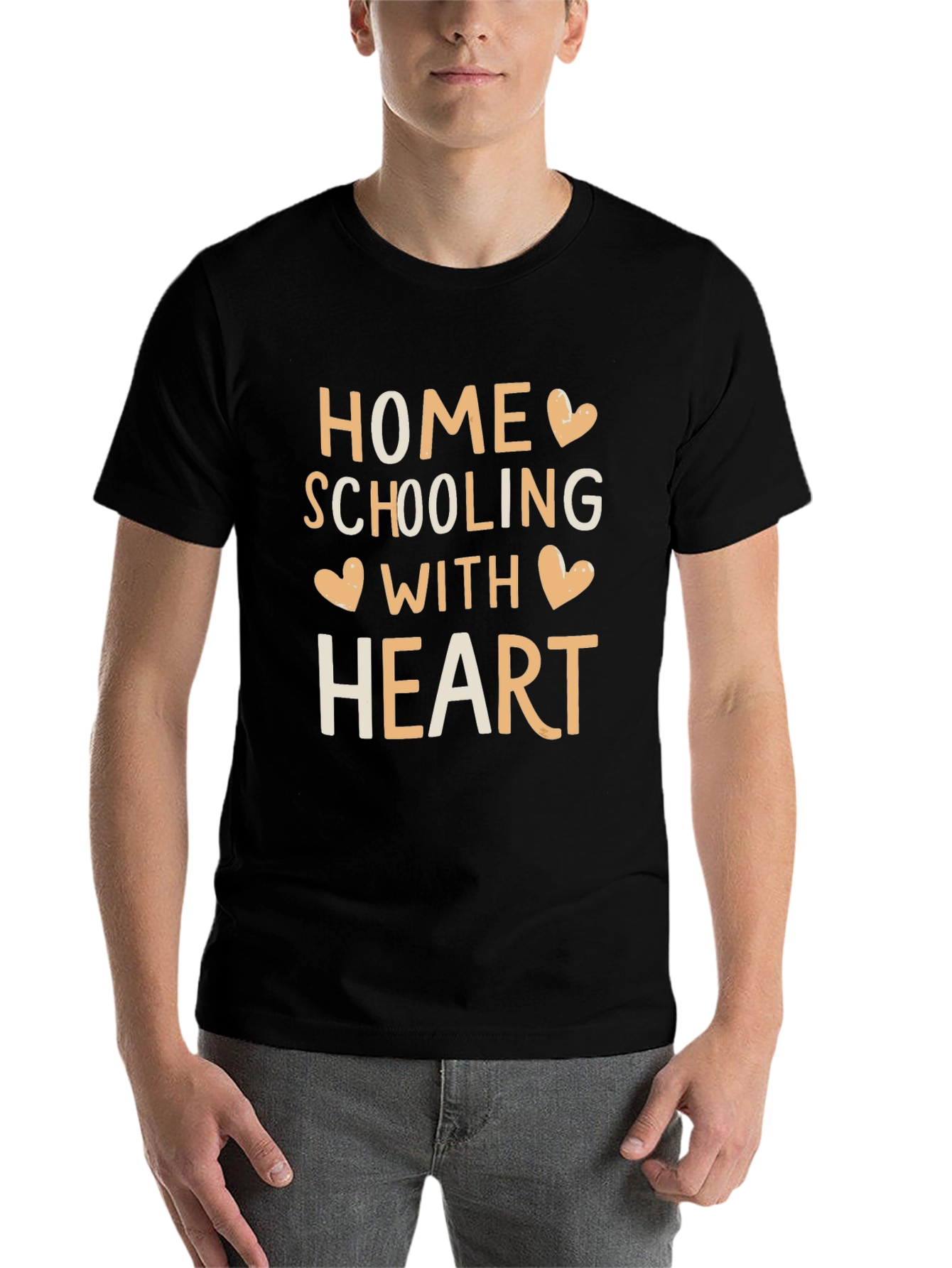 Black Homeschooling With Heart T-Shirt view 7