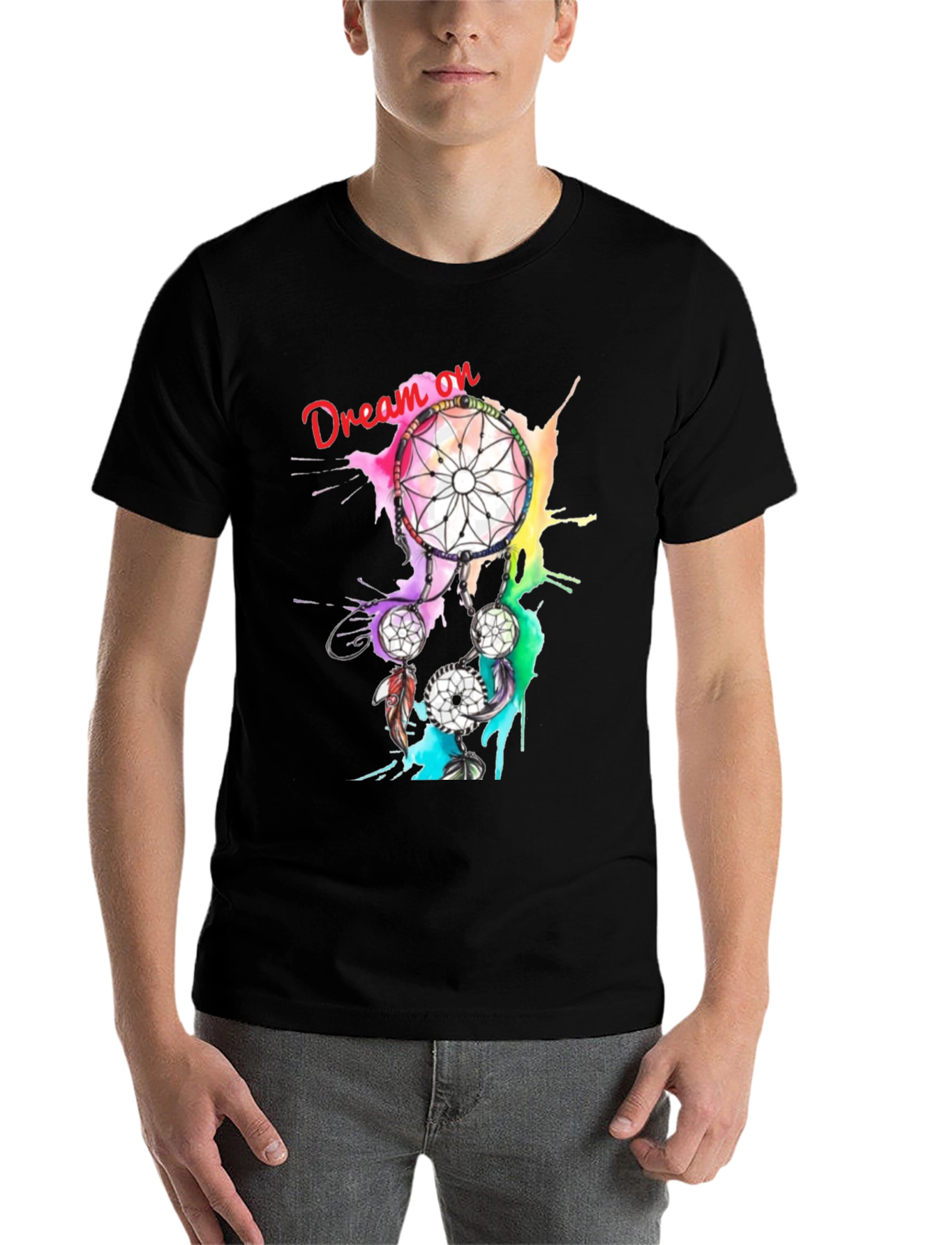 Black Dream On Dreamcatcher Graphic Tee - Black T-Shirt view 7
