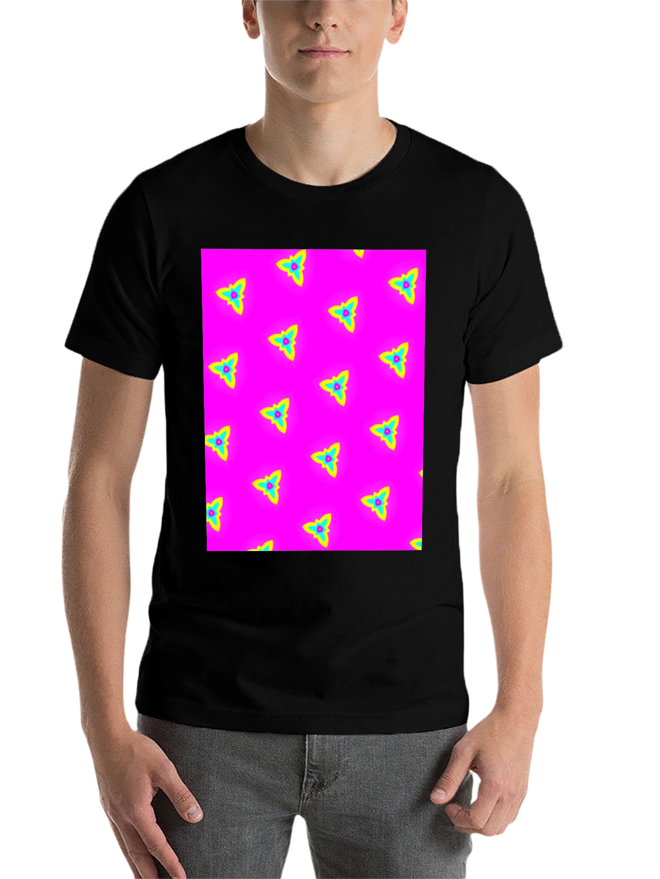 Black Vibrant Pattern Tee view 7
