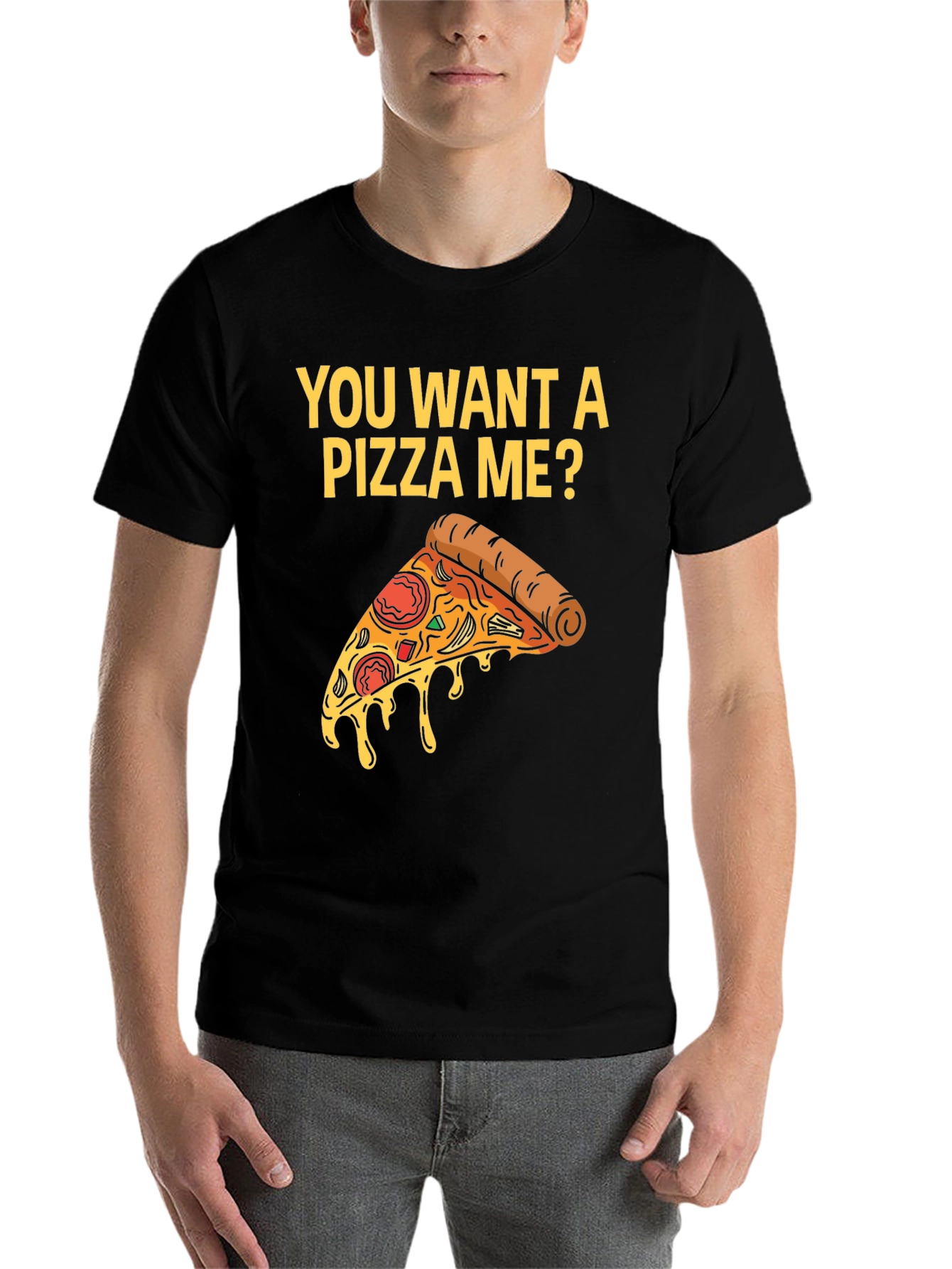 Black You Want A Pizza Me? T-Shirt view 7