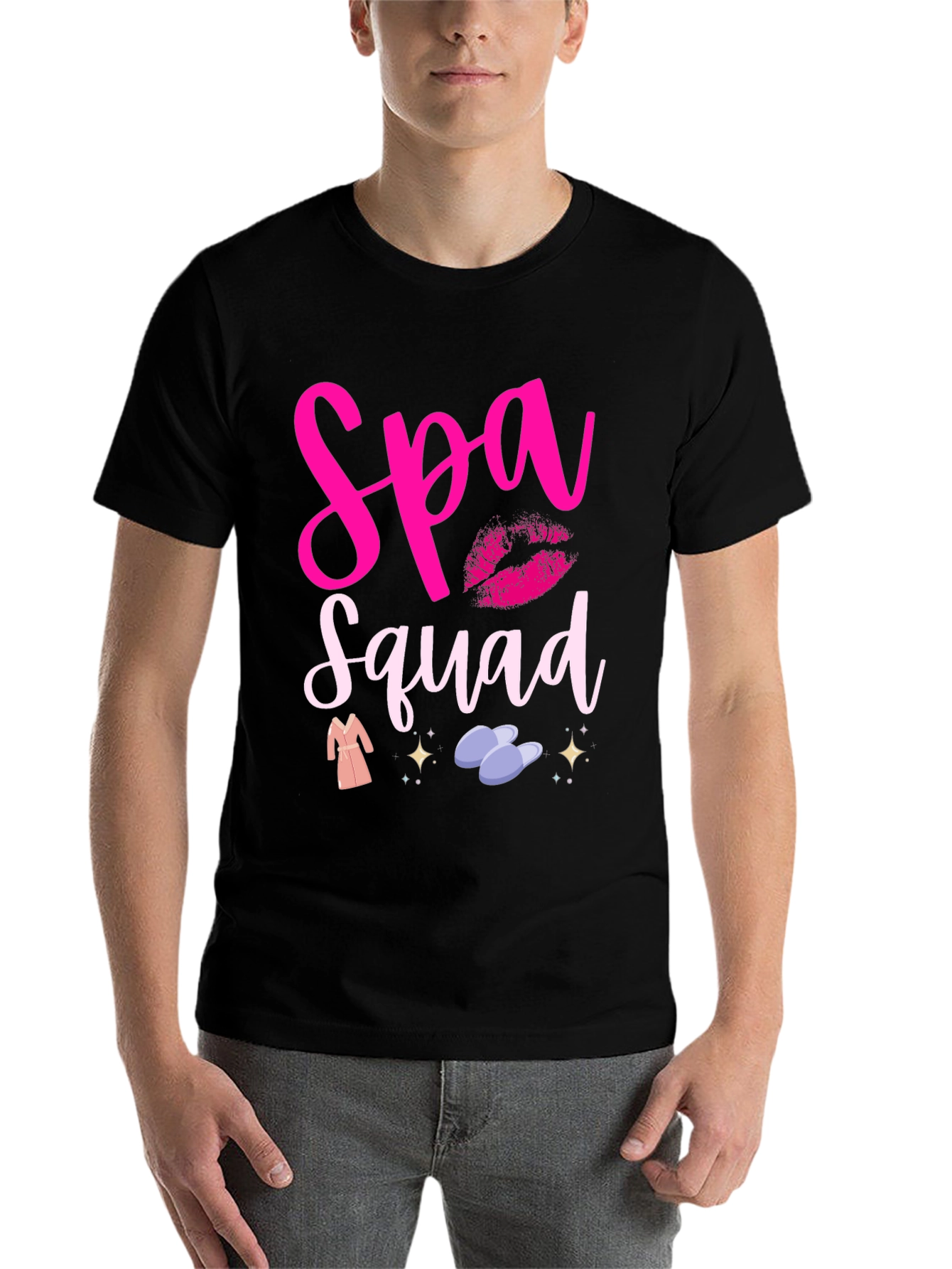 Black Spa Squad Graphic Tee - Relax in Style view 7