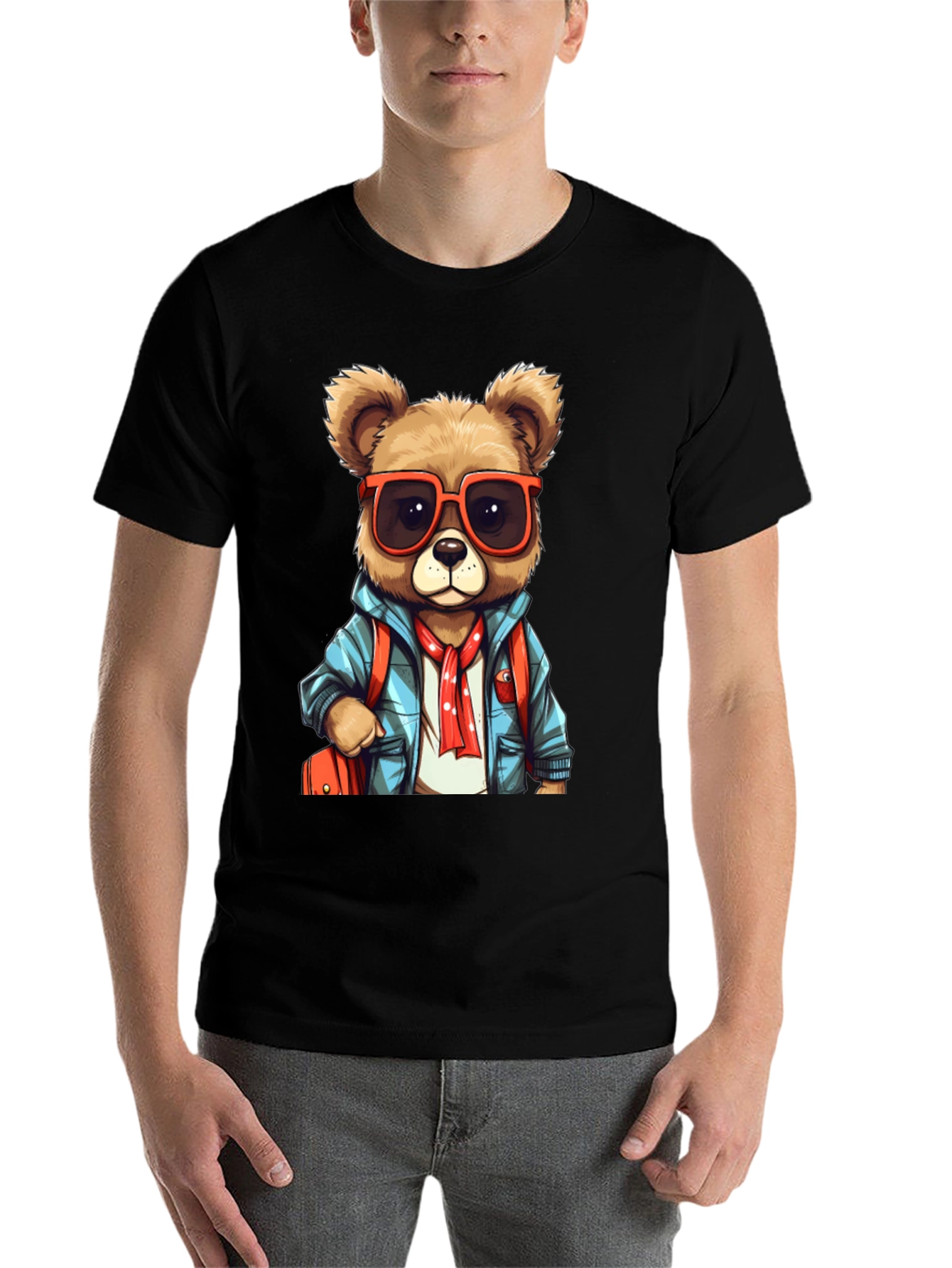 Black Bear with Sunglasses T-Shirt view 7