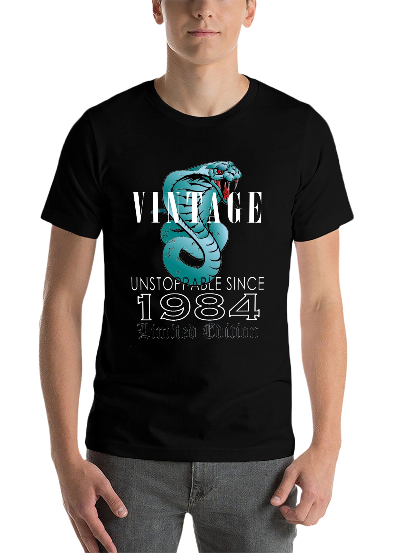 Black Vintage 1984 Limited Edition Snake T-Shirt view 7