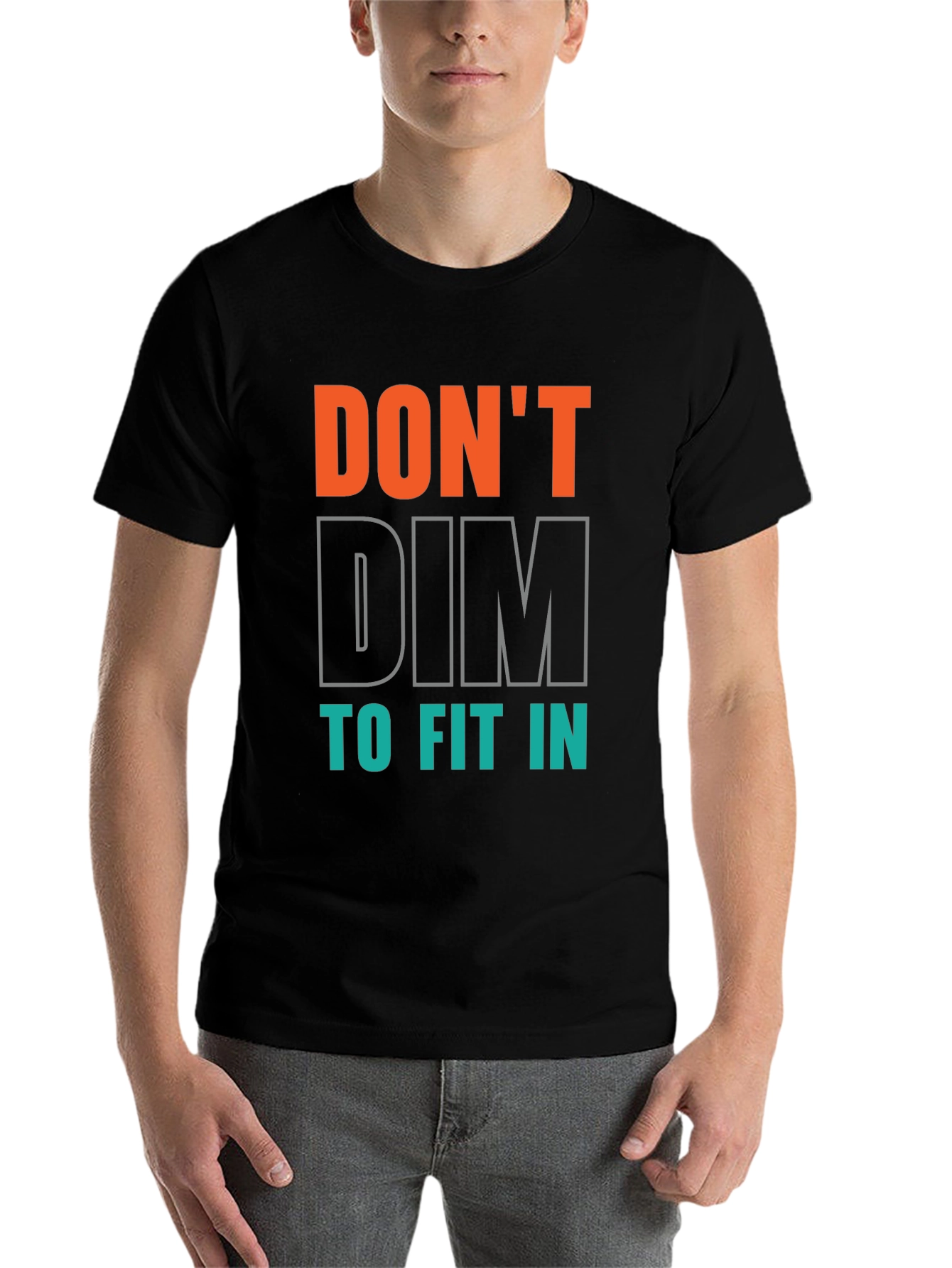 Black Don't Dim to Fit In Graphic Tee - Black view 7