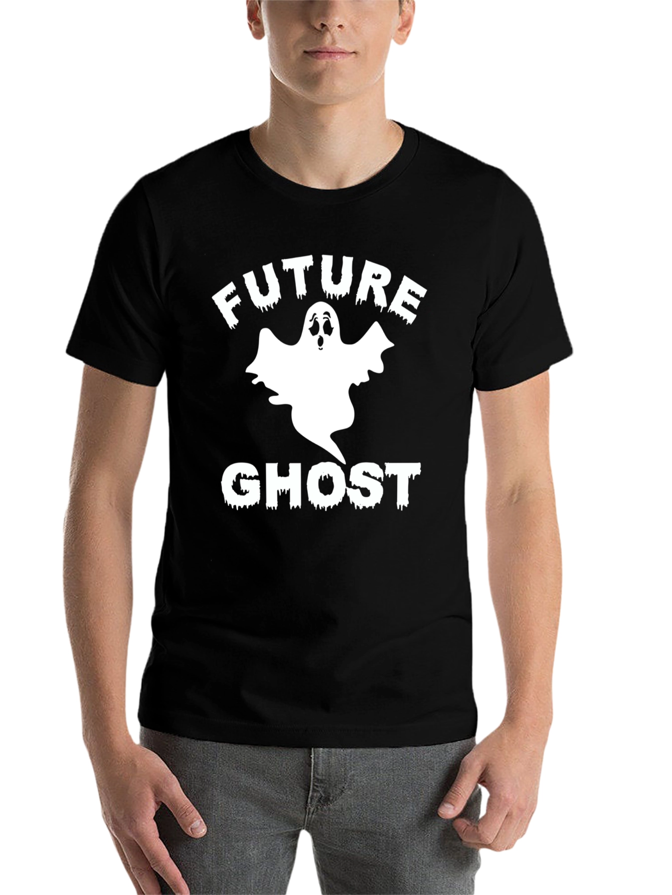 Black Future Ghost T-Shirt - Halloween Spooky Season view 7